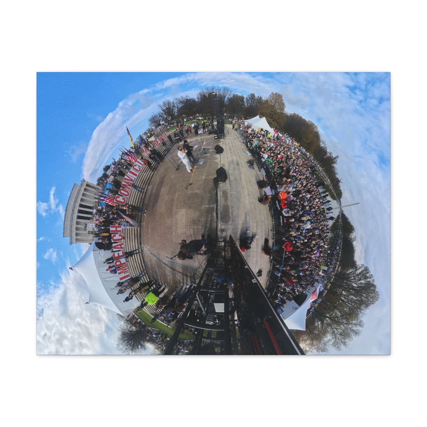 Remove the Regime 2025 in DC — Panoramic Rally Matte Canvas Print | Stretched 1.25”