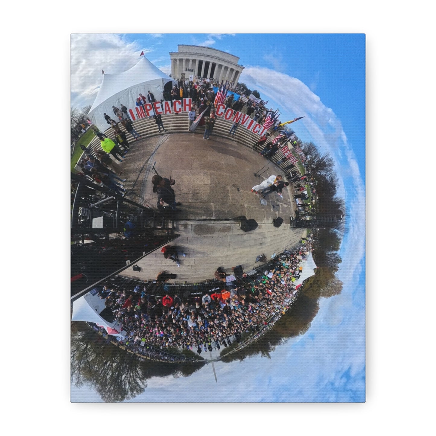 Remove the Regime 2025 in DC — Panoramic Rally Matte Canvas Print | Stretched 1.25”