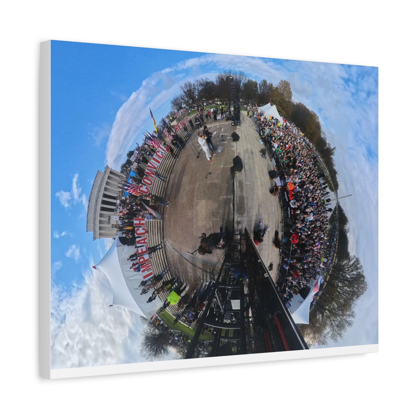 Remove the Regime 2025 in DC — Panoramic Rally Matte Canvas Print | Stretched 1.25”