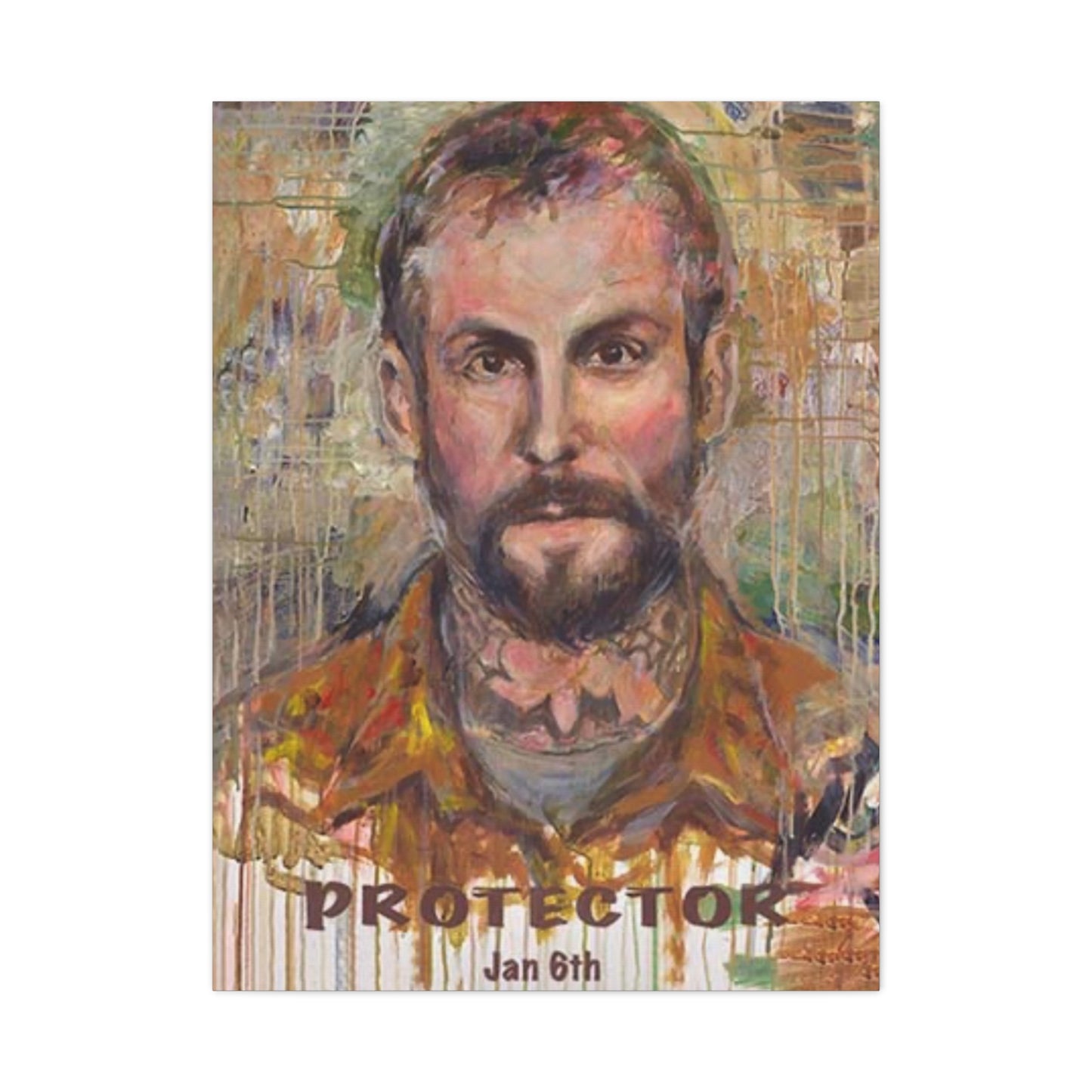 “Protector” Portrait Canvas Print | Joan Baez x Michael Fanone — Stretched Matte
