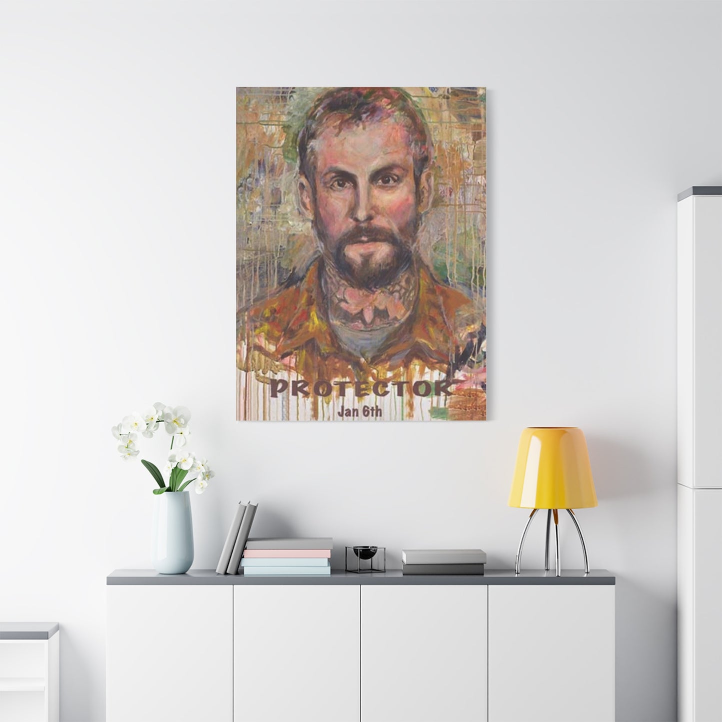 “Protector” Portrait Canvas Print | Joan Baez x Michael Fanone — Stretched Matte