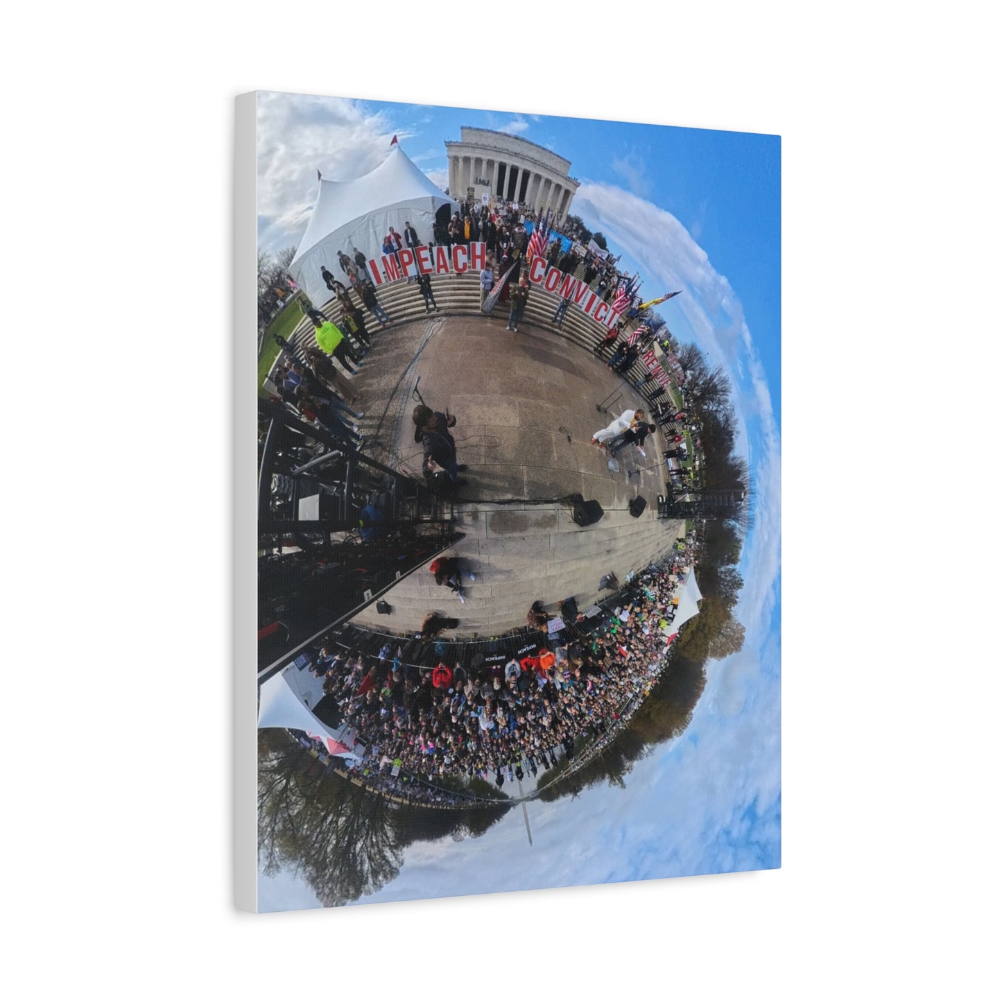 Remove the Regime 2025 in DC — Panoramic Rally Matte Canvas Print | Stretched 1.25”