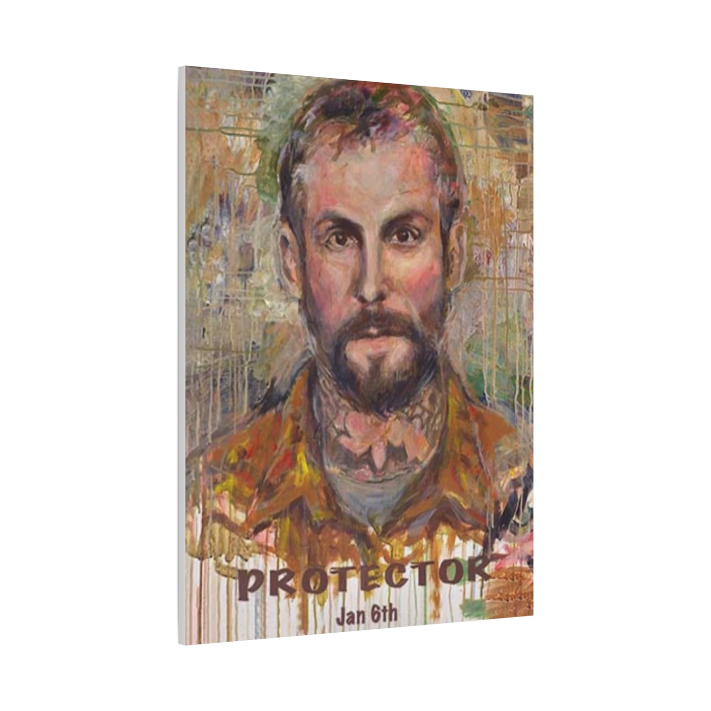 “Protector” Portrait Canvas Print | Joan Baez x Michael Fanone — Stretched Matte