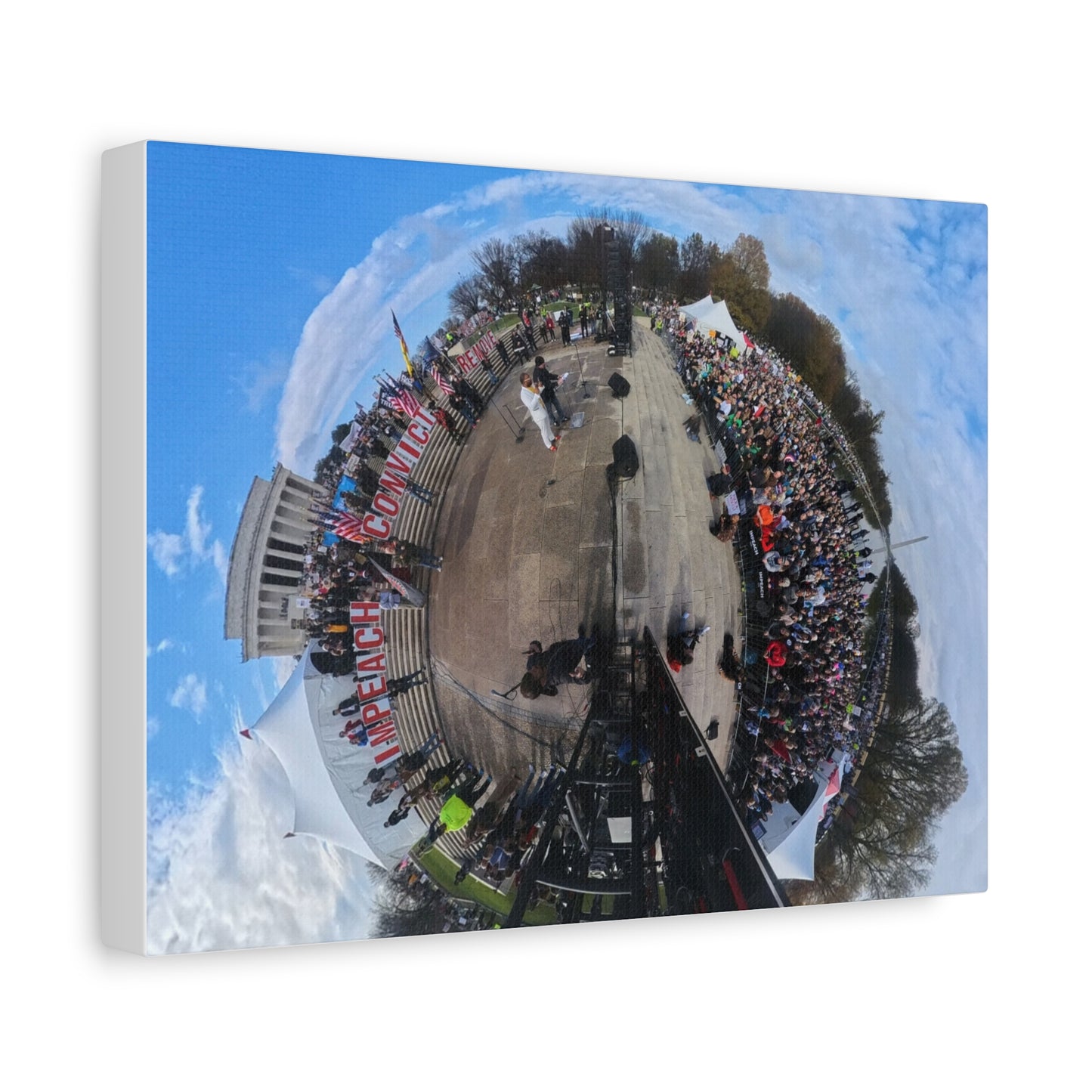 Remove the Regime 2025 in DC — Panoramic Rally Matte Canvas Print | Stretched 1.25”