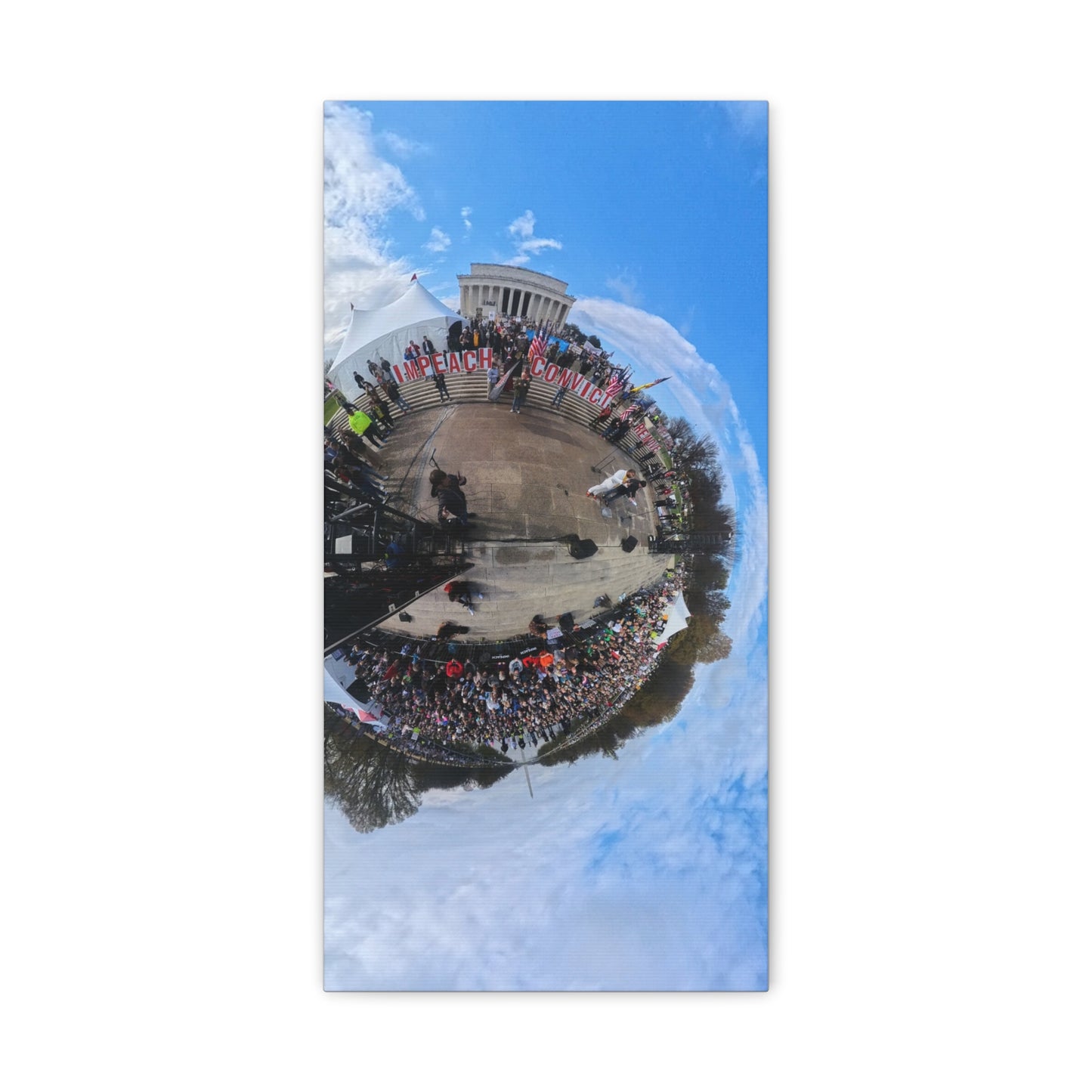 Remove the Regime 2025 in DC — Panoramic Rally Matte Canvas Print | Stretched 1.25”