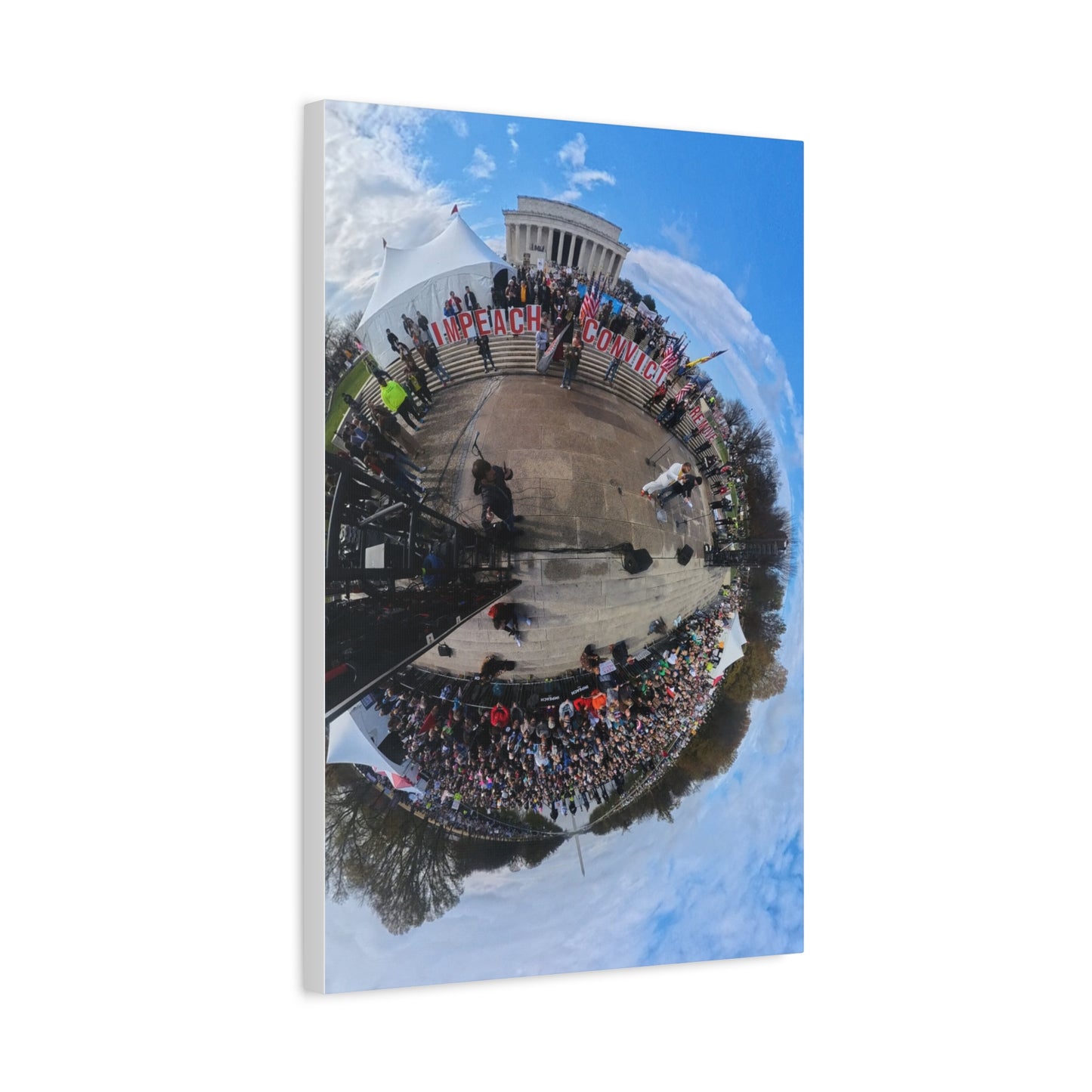 Remove the Regime 2025 in DC — Panoramic Rally Matte Canvas Print | Stretched 1.25”