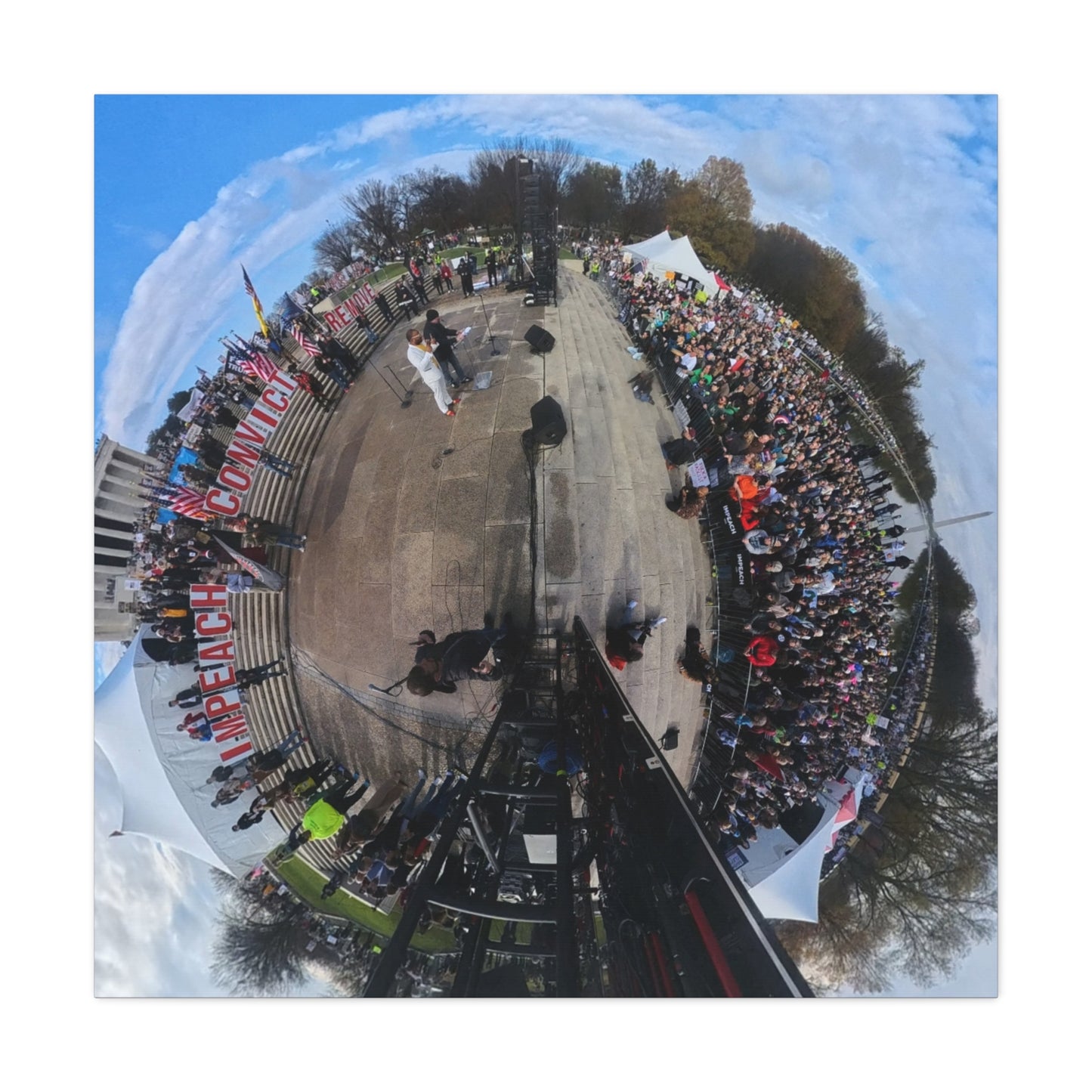 Remove the Regime 2025 in DC — Panoramic Rally Matte Canvas Print | Stretched 1.25”