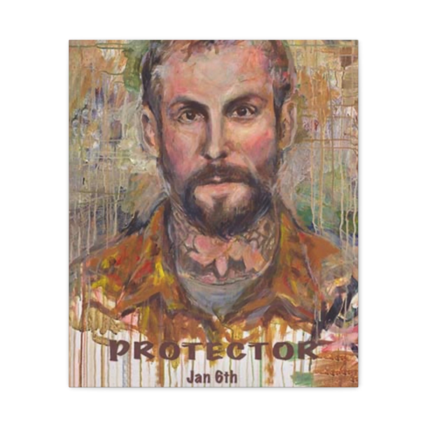 “Protector” Portrait Canvas Print | Joan Baez x Michael Fanone — Stretched Matte