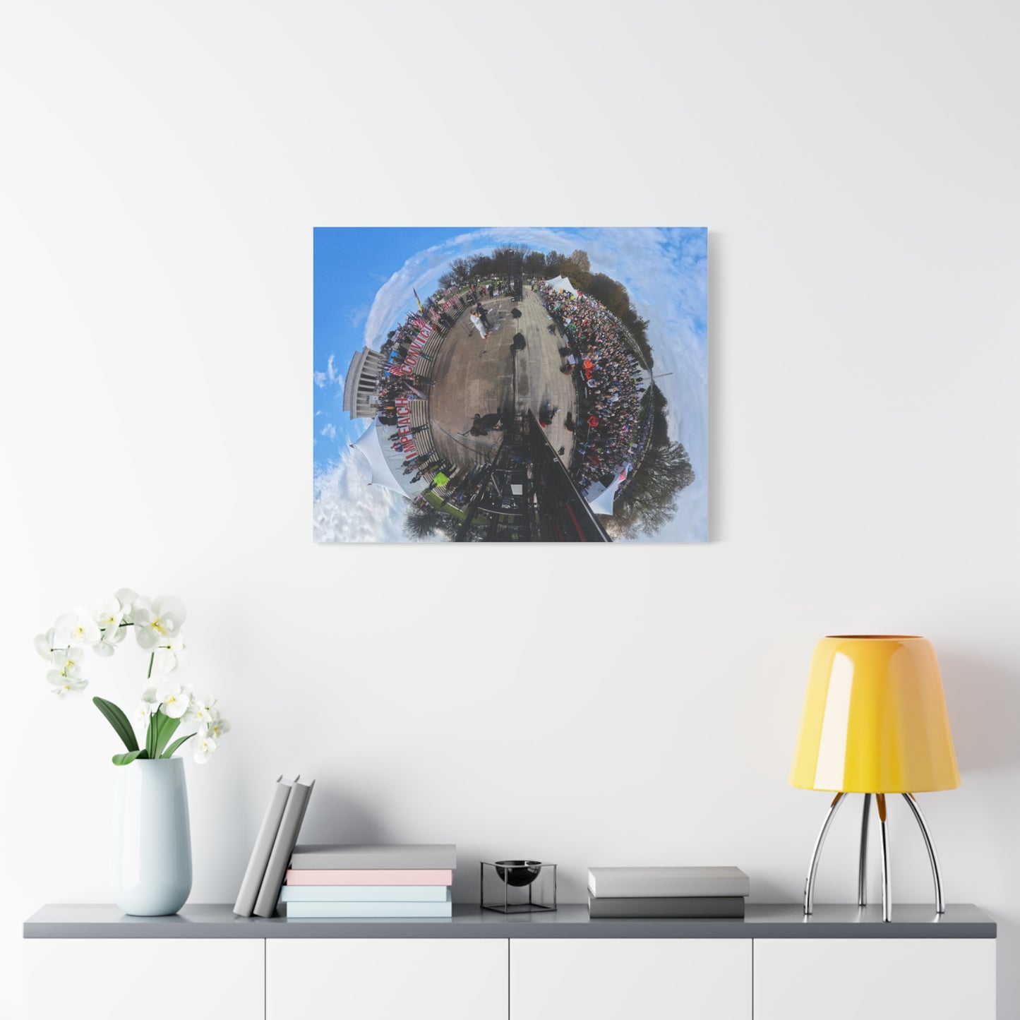 Remove the Regime 2025 in DC — Panoramic Rally Matte Canvas Print | Stretched 1.25”