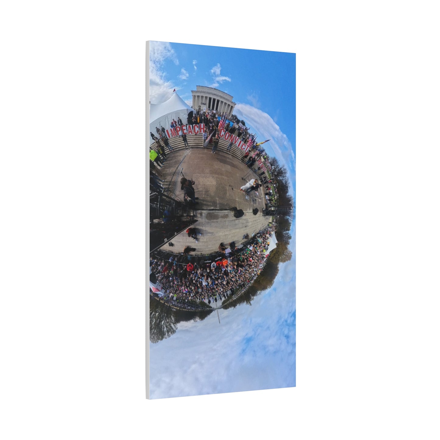 Remove the Regime 2025 in DC — Panoramic Rally Matte Canvas Print | Stretched 1.25”
