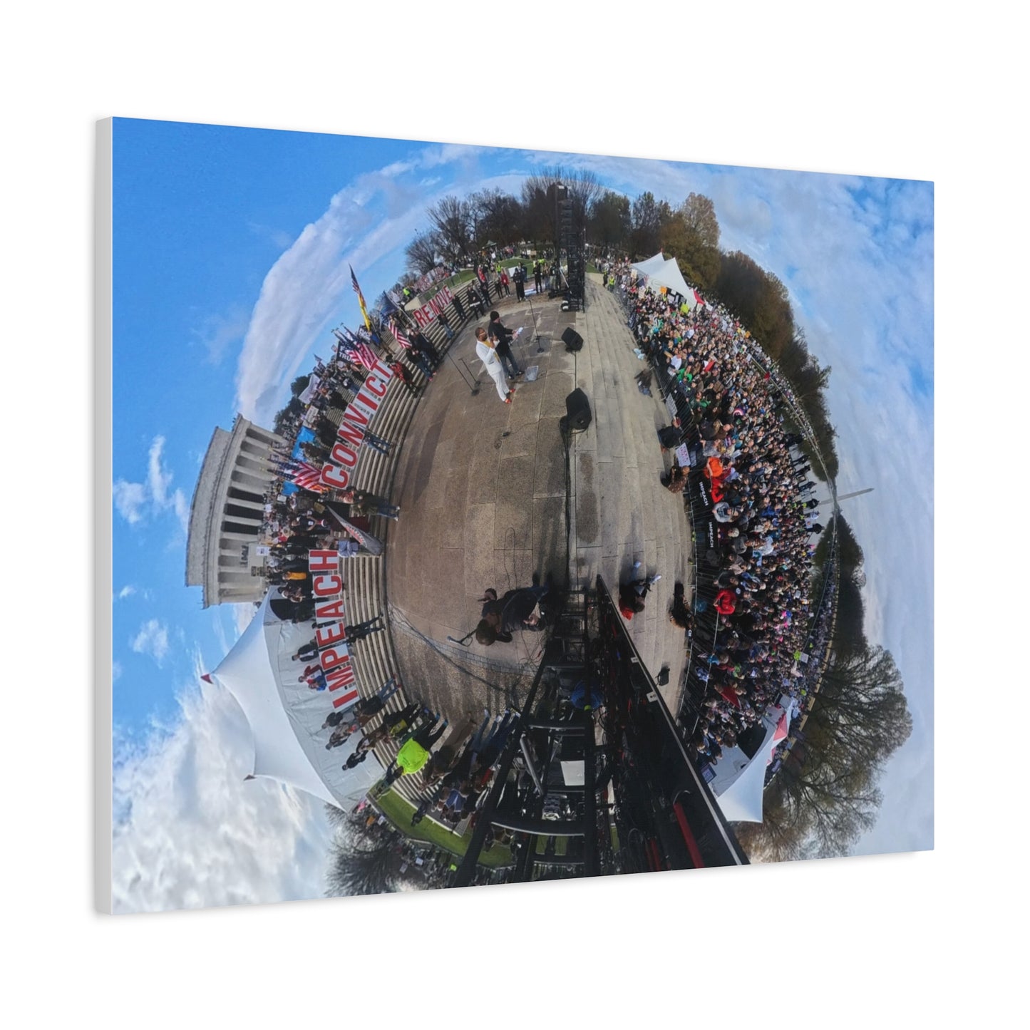 Remove the Regime 2025 in DC — Panoramic Rally Matte Canvas Print | Stretched 1.25”