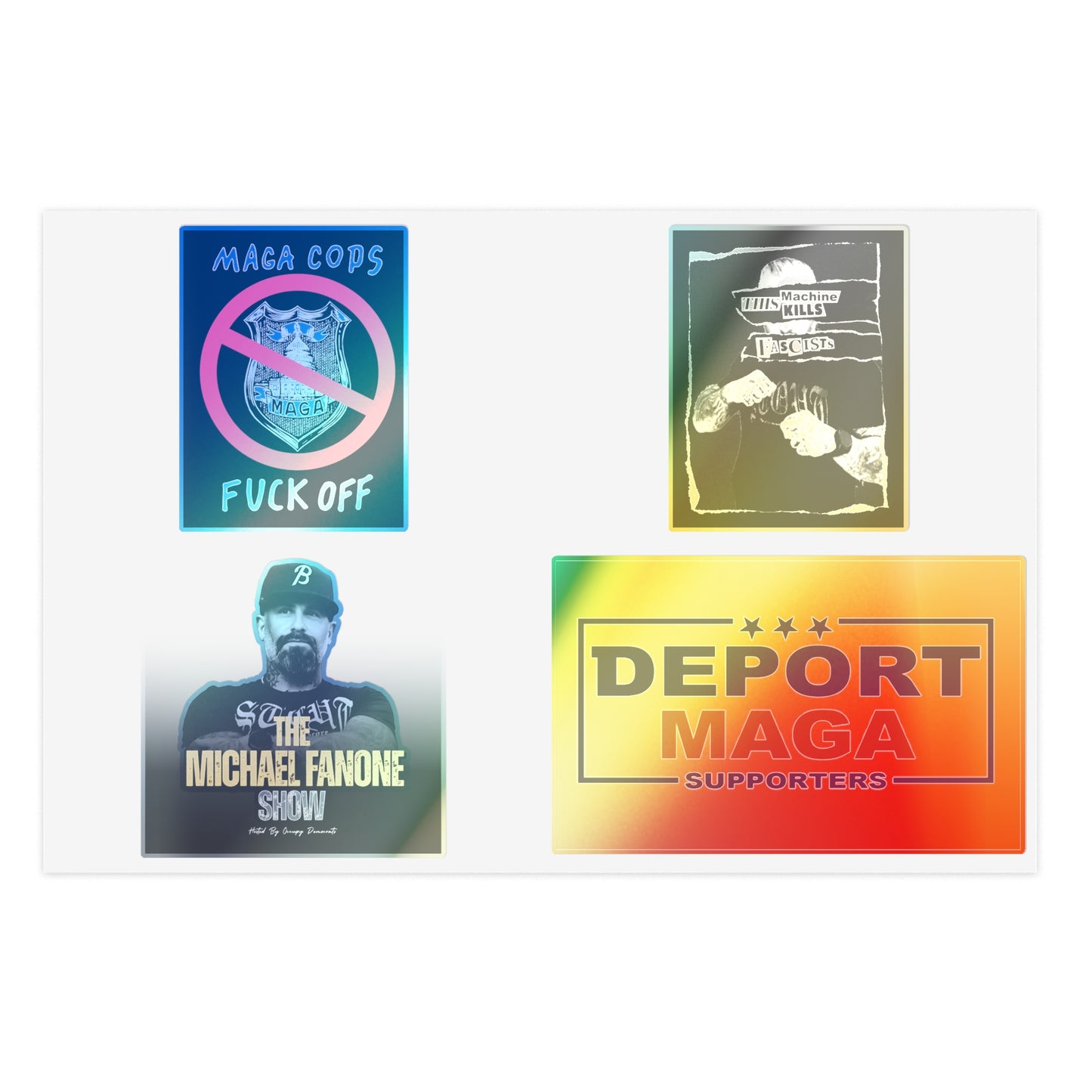 Anti-MAGA Sticker Sheets (Set) | Michael Fanone — White • Holo • Clear