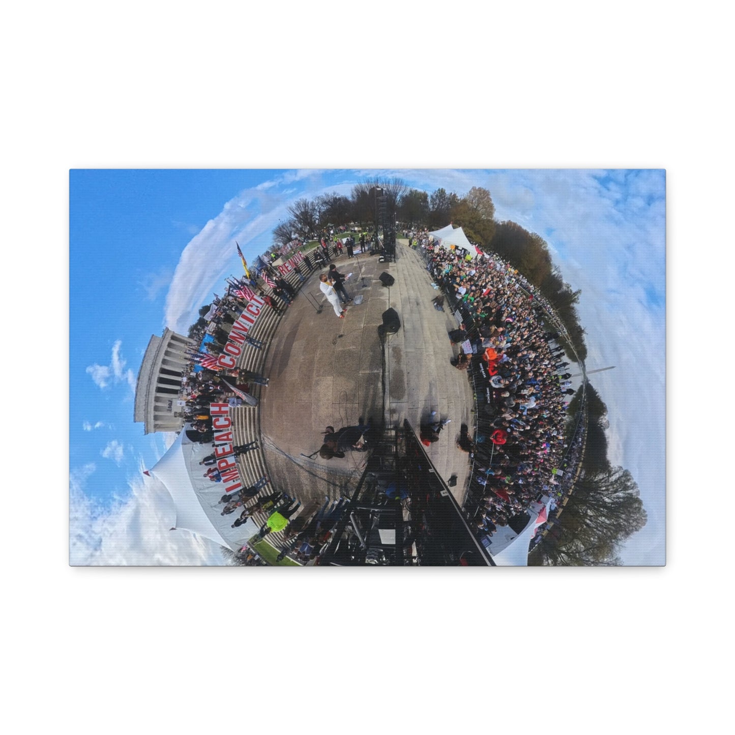 Remove the Regime 2025 in DC — Panoramic Rally Matte Canvas Print | Stretched 1.25”