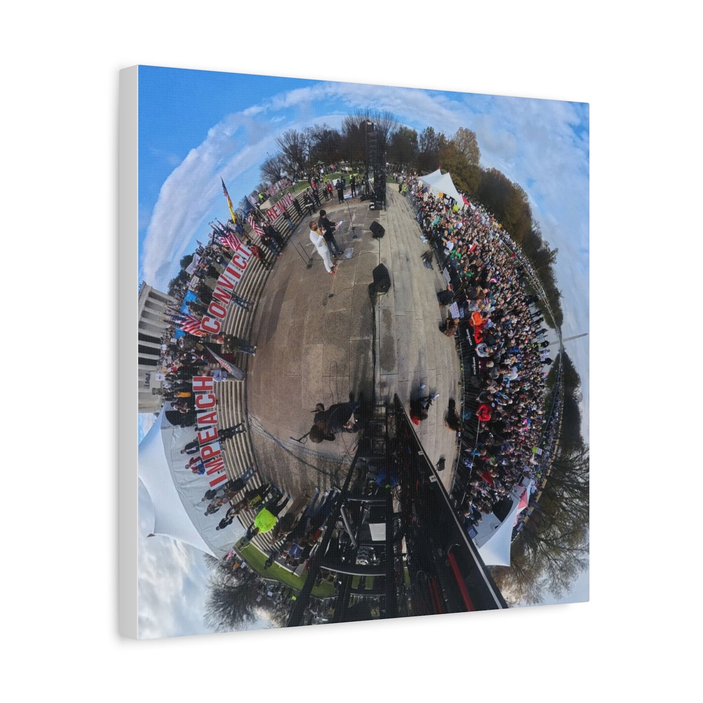 Remove the Regime 2025 in DC — Panoramic Rally Matte Canvas Print | Stretched 1.25”
