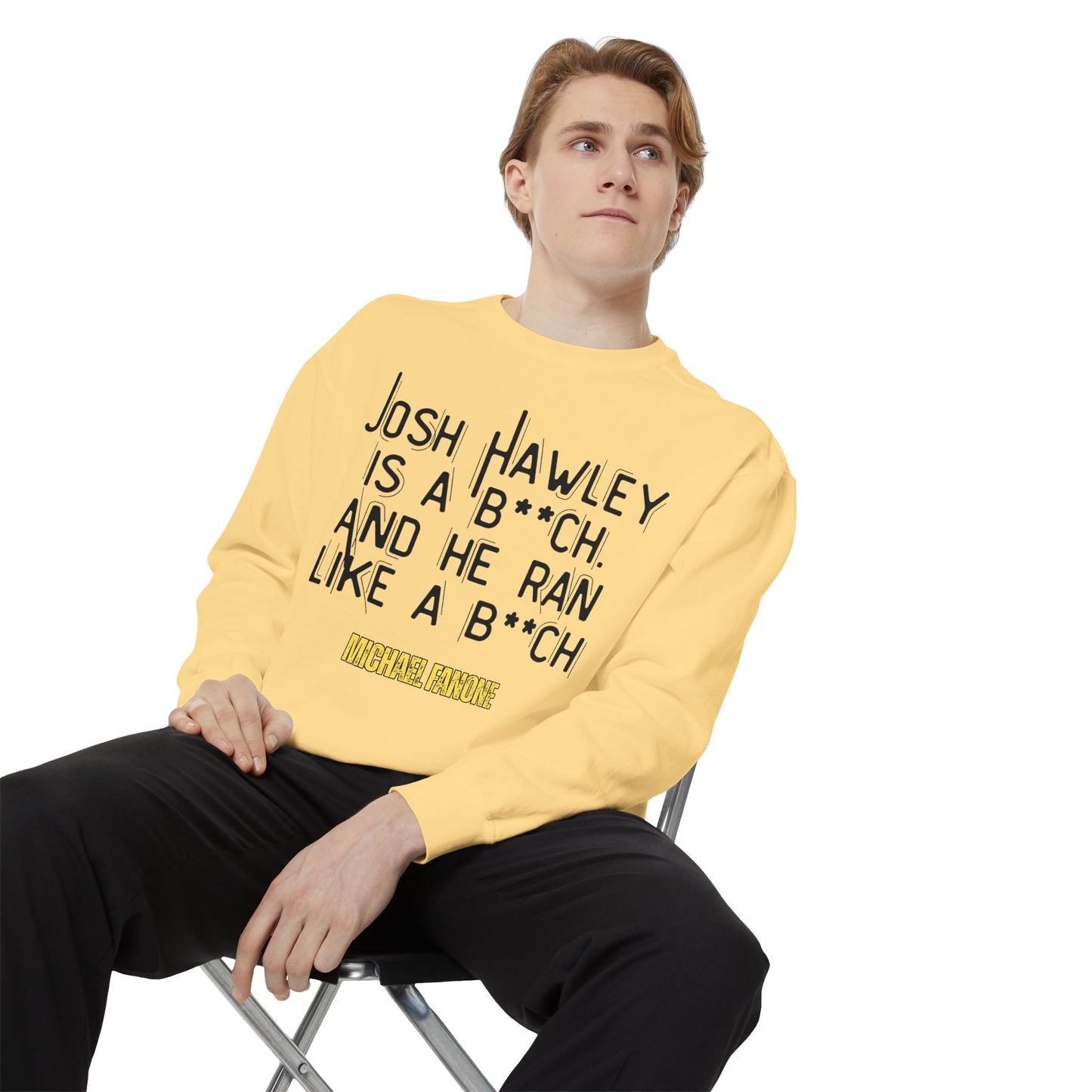 “Josh Hawley Ran Like a B**ch” Crewneck | Michael Fanone One-Liners