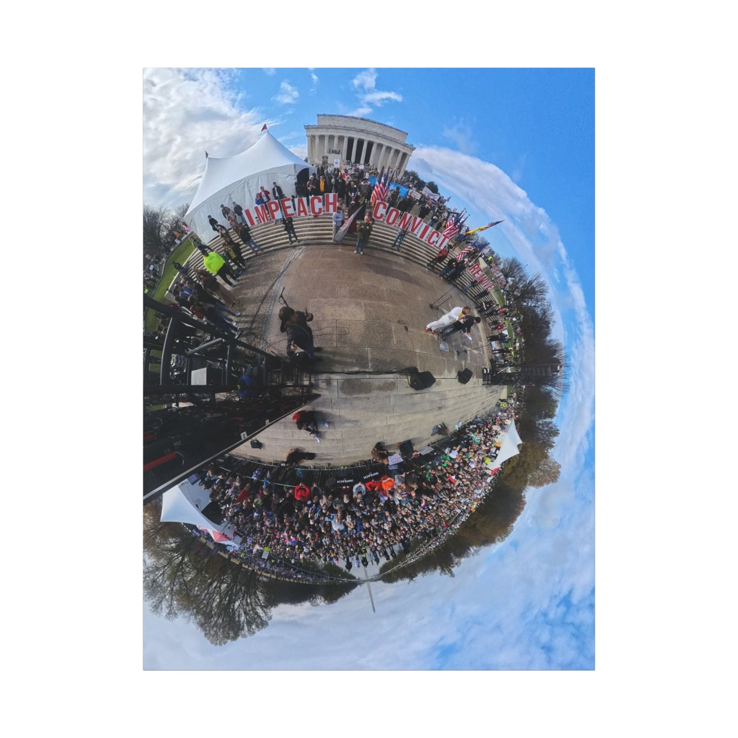 Remove the Regime 2025 in DC — Panoramic Rally Matte Canvas Print | Stretched 1.25”