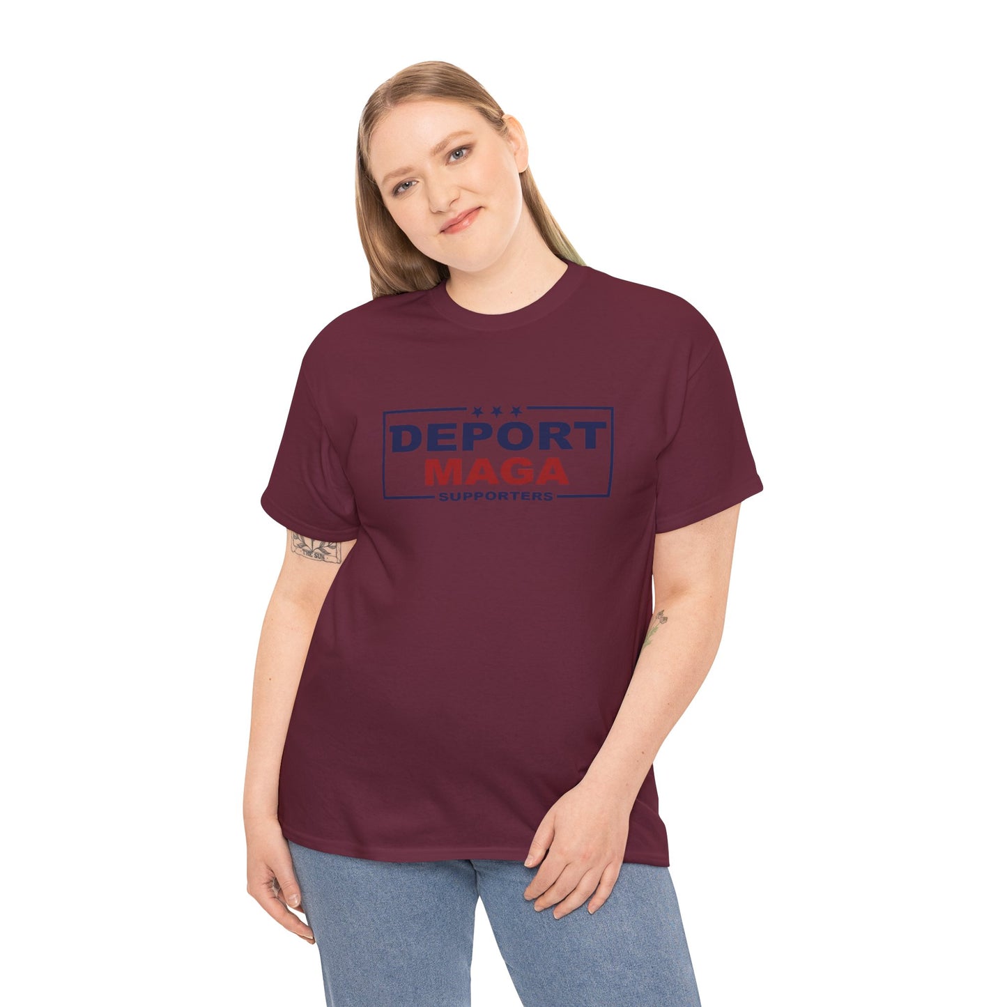 Deport MAGA Supporters Unisex Heavy Cotton Tee
