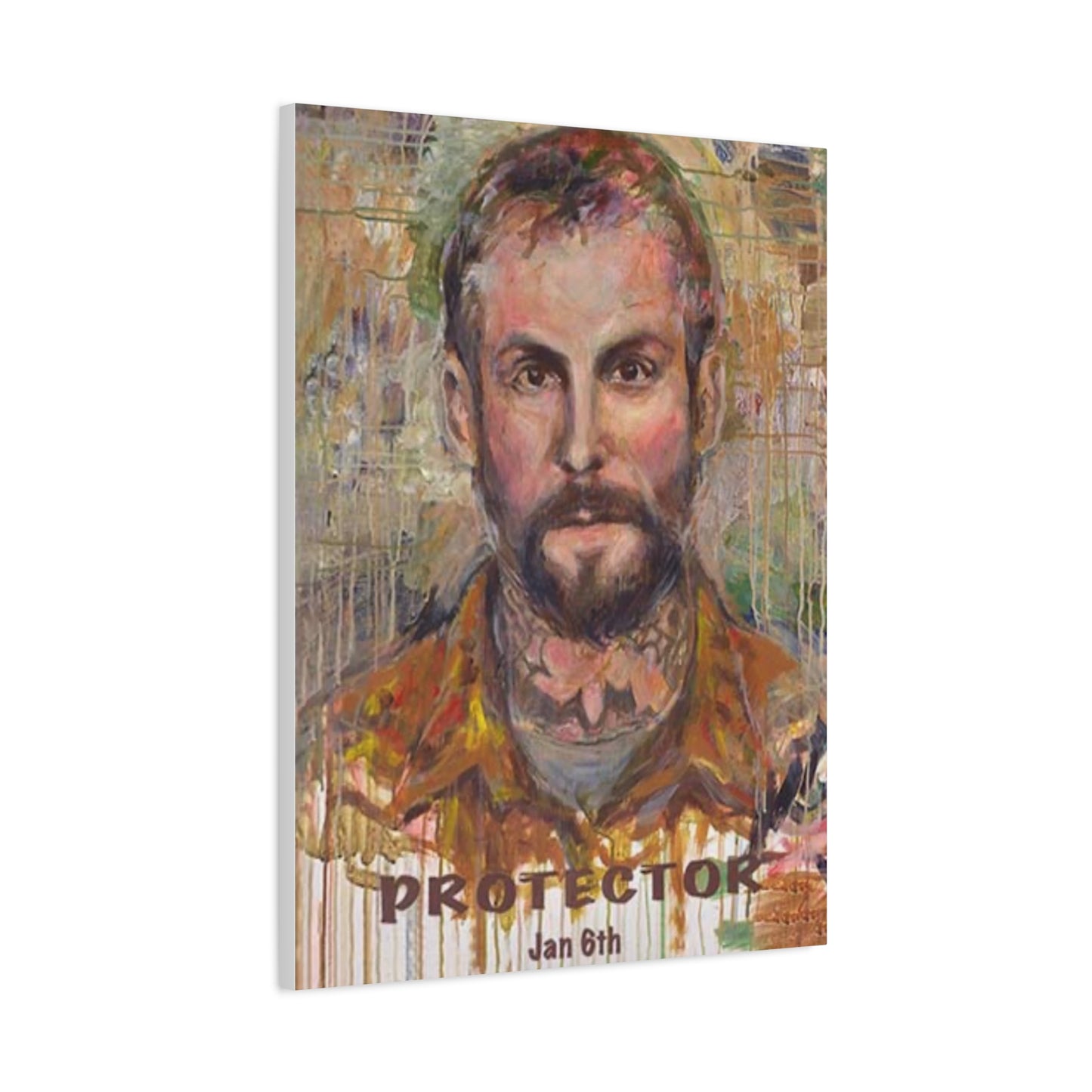 “Protector” Portrait Canvas Print | Joan Baez x Michael Fanone — Stretched Matte