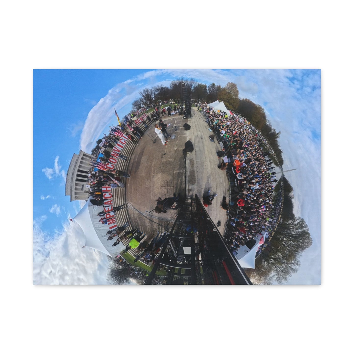 Remove the Regime 2025 in DC — Panoramic Rally Matte Canvas Print | Stretched 1.25”
