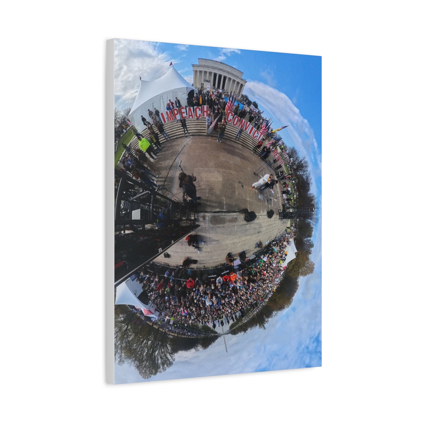 Remove the Regime 2025 in DC — Panoramic Rally Matte Canvas Print | Stretched 1.25”