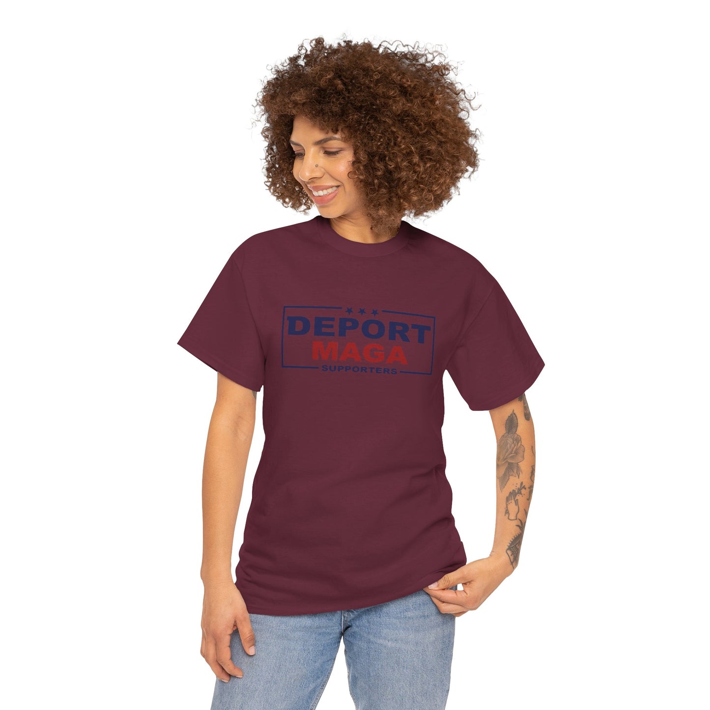 Deport MAGA Supporters Unisex Heavy Cotton Tee