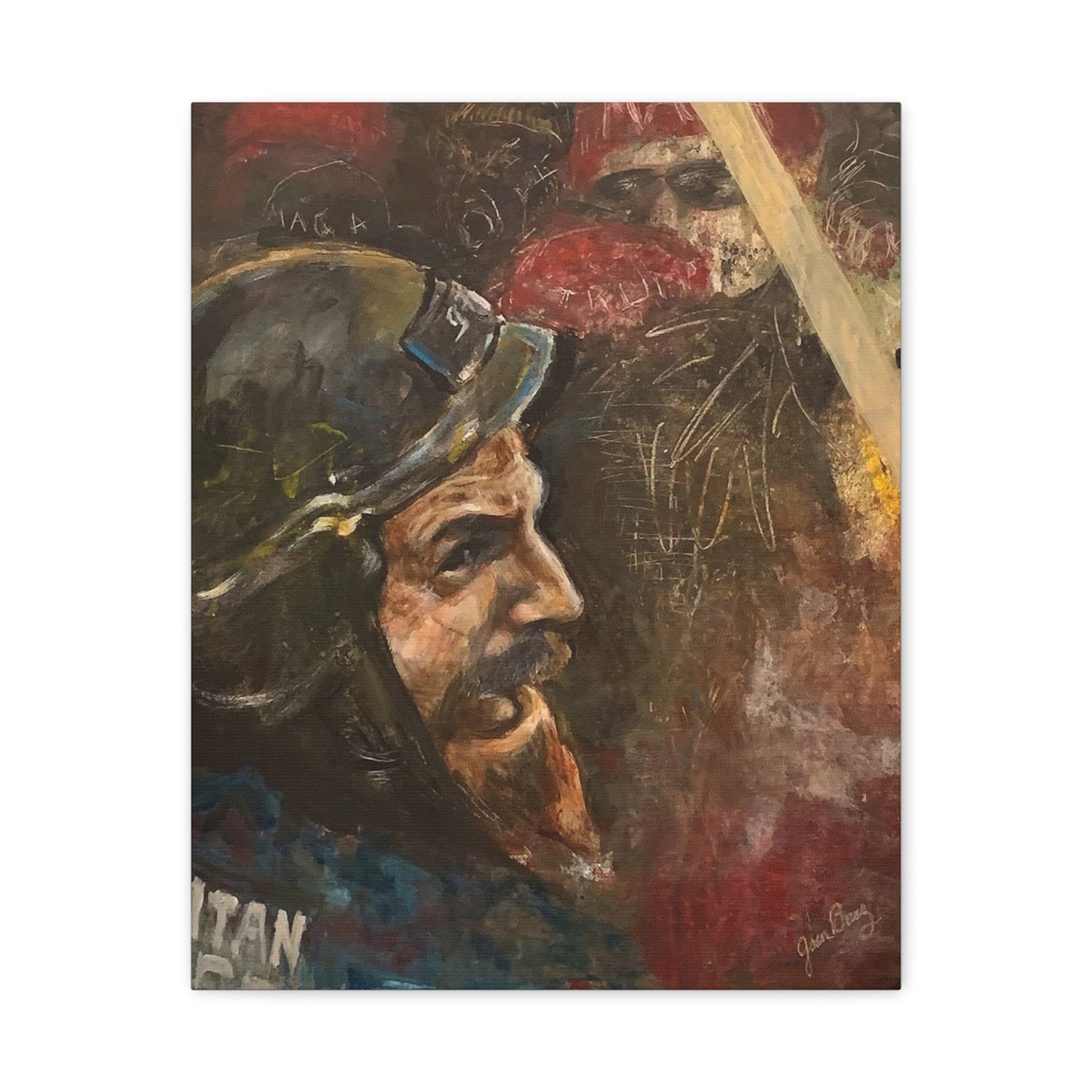 “Fighting Fanone” Canvas Print | Joan Baez x Michael Fanone — Stretched Matte