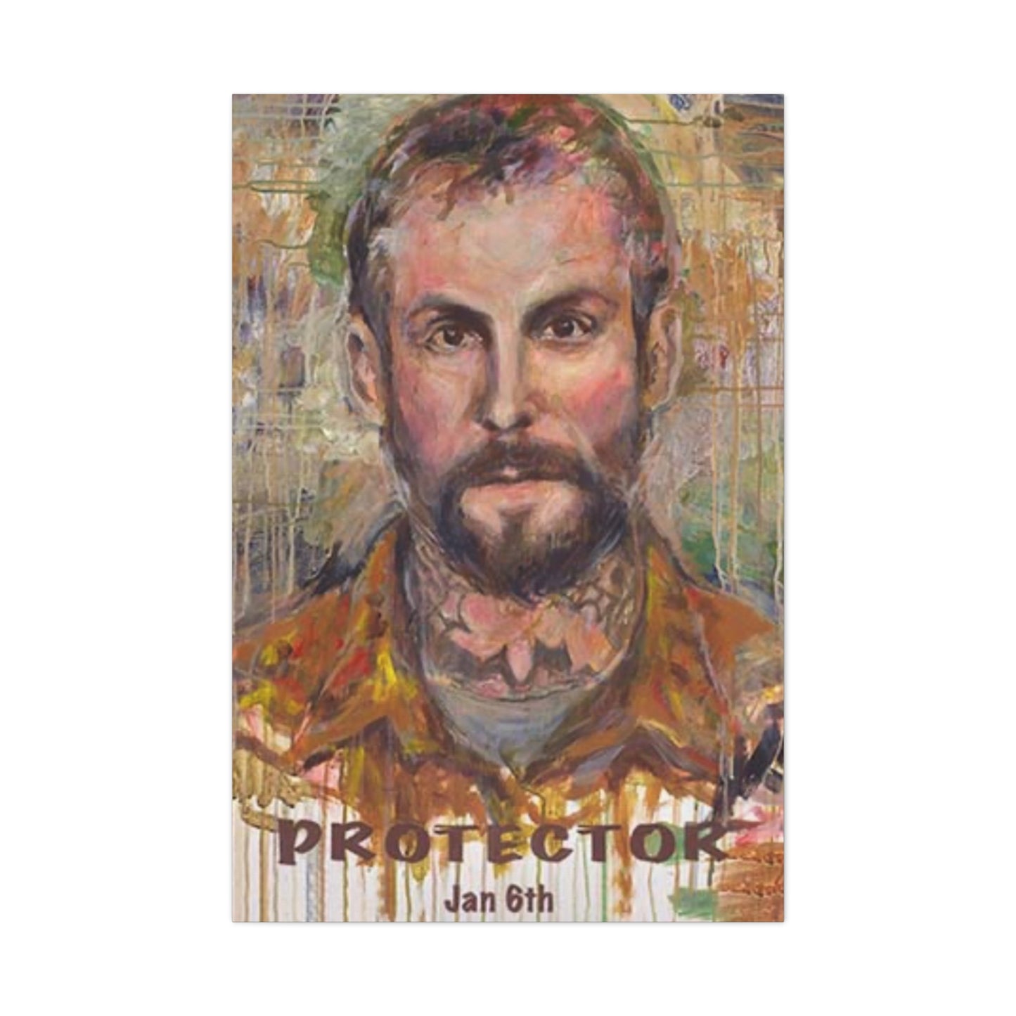 “Protector” Portrait Canvas Print | Joan Baez x Michael Fanone — Stretched Matte