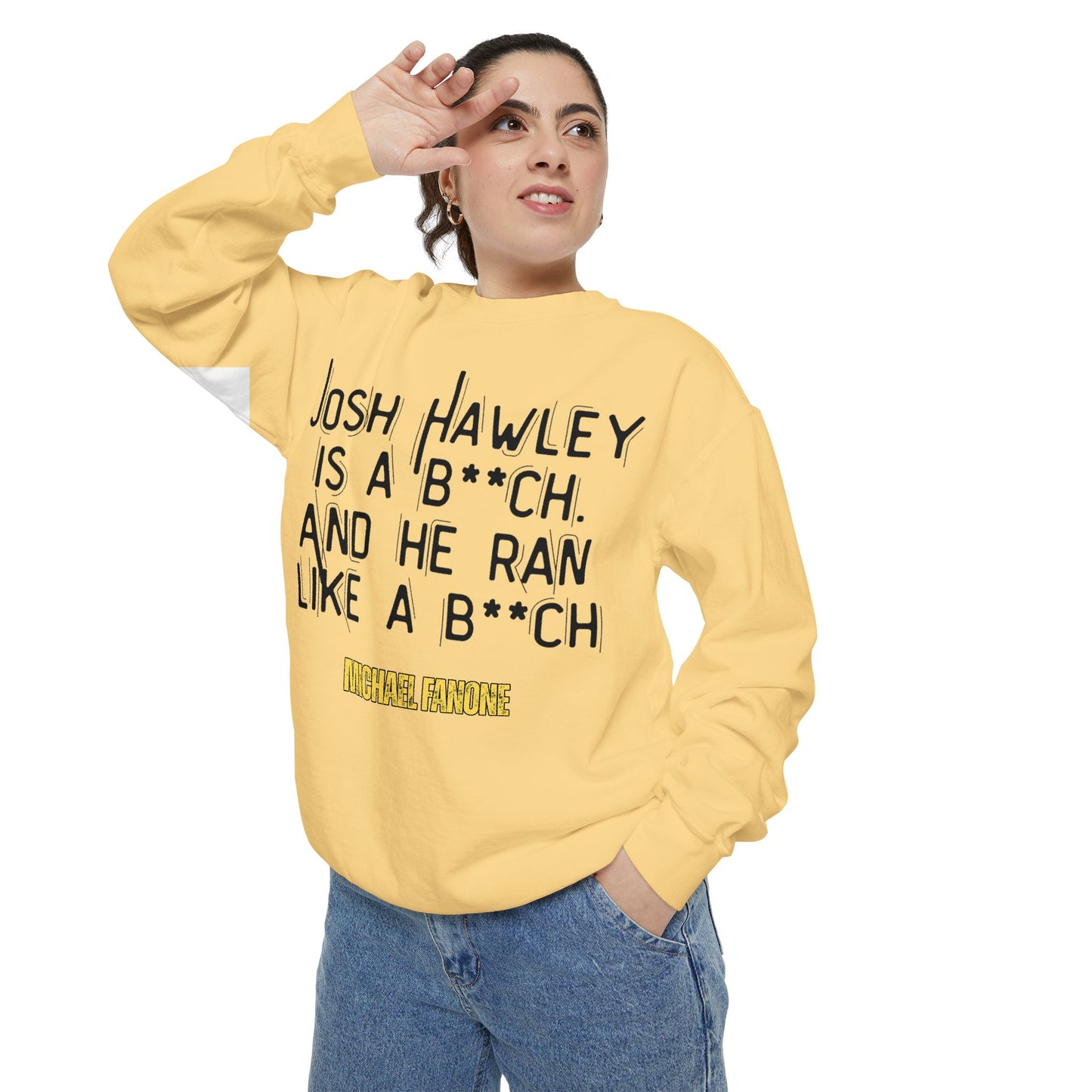 “Josh Hawley Ran Like a B**ch” Crewneck | Michael Fanone One-Liners