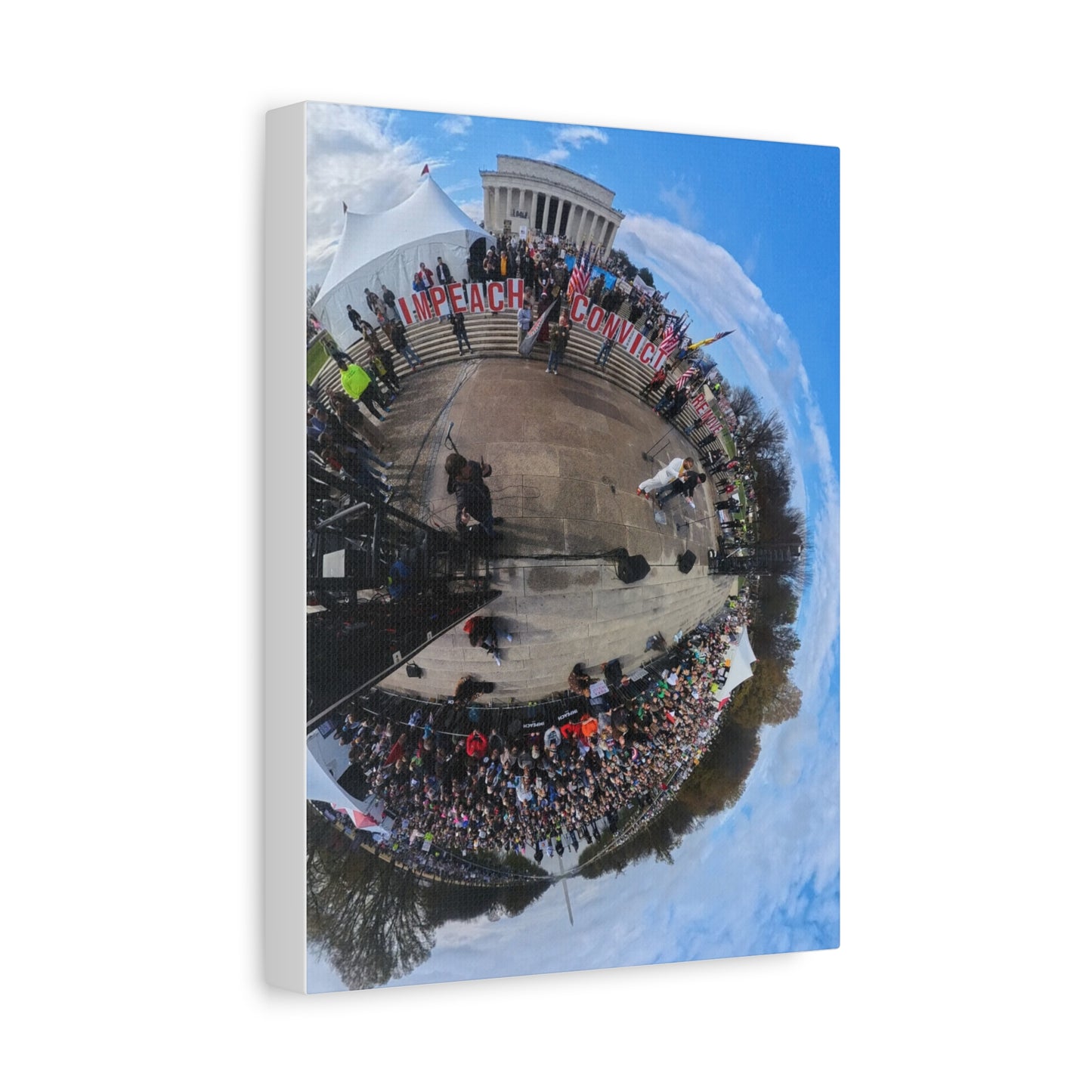 Remove the Regime 2025 in DC — Panoramic Rally Matte Canvas Print | Stretched 1.25”