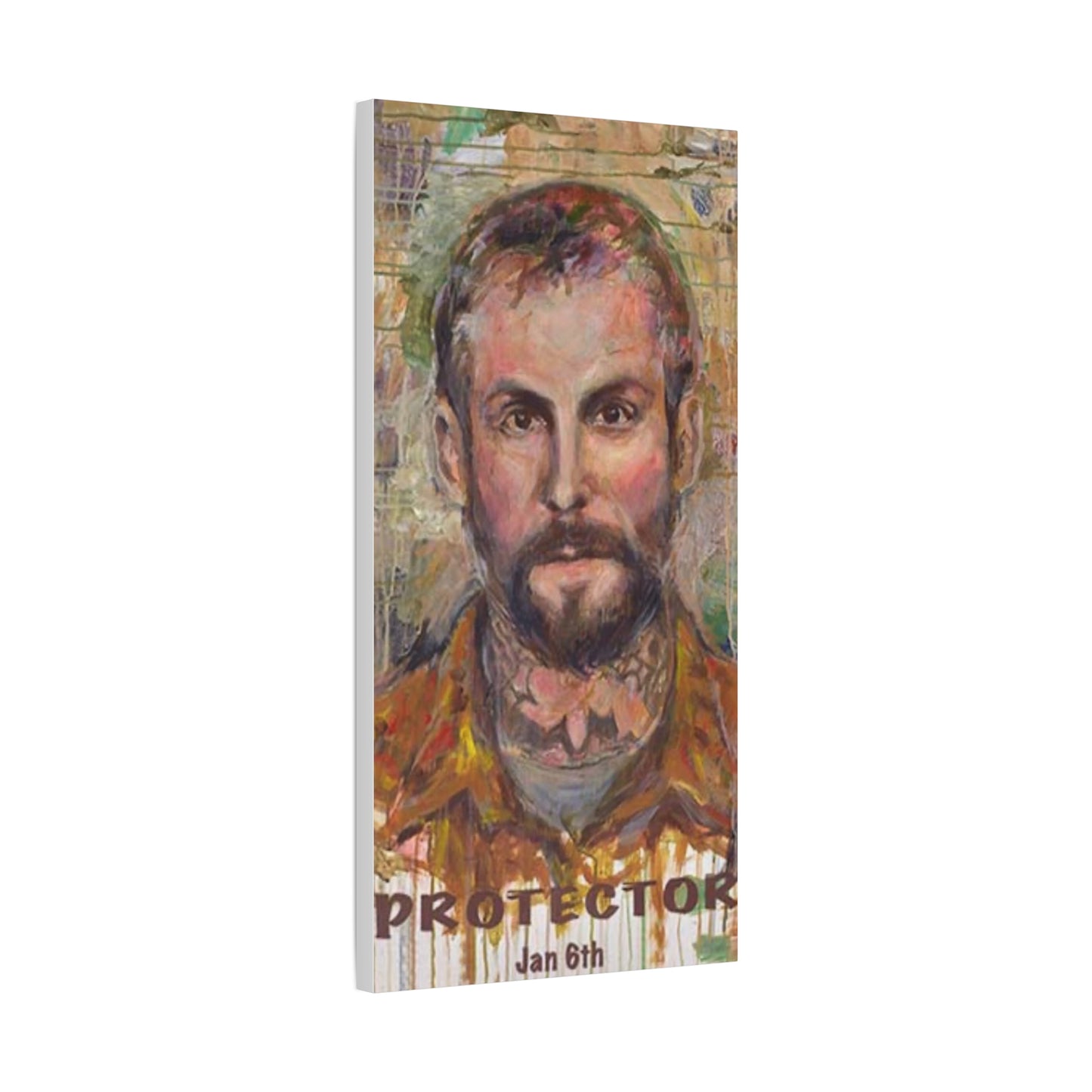 “Protector” Portrait Canvas Print | Joan Baez x Michael Fanone — Stretched Matte