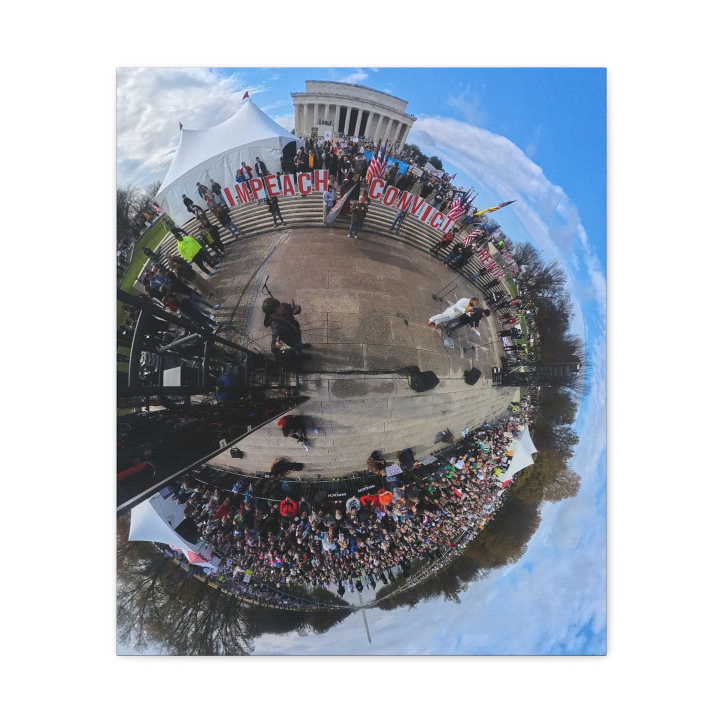 Remove the Regime 2025 in DC — Panoramic Rally Matte Canvas Print | Stretched 1.25”