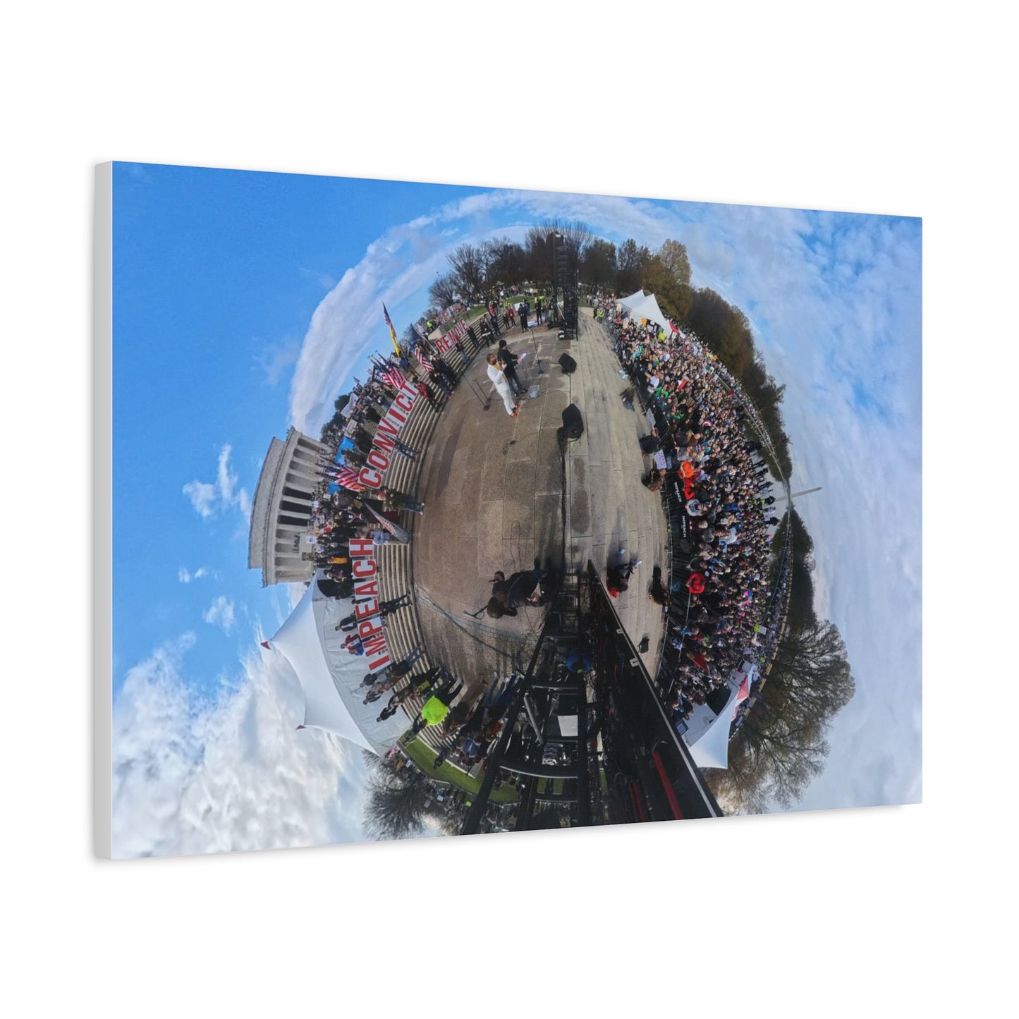 Remove the Regime 2025 in DC — Panoramic Rally Matte Canvas Print | Stretched 1.25”