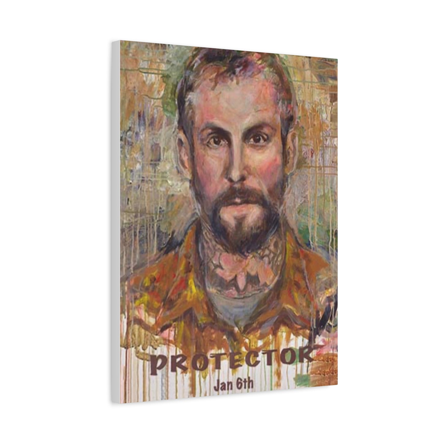 “Protector” Portrait Canvas Print | Joan Baez x Michael Fanone — Stretched Matte