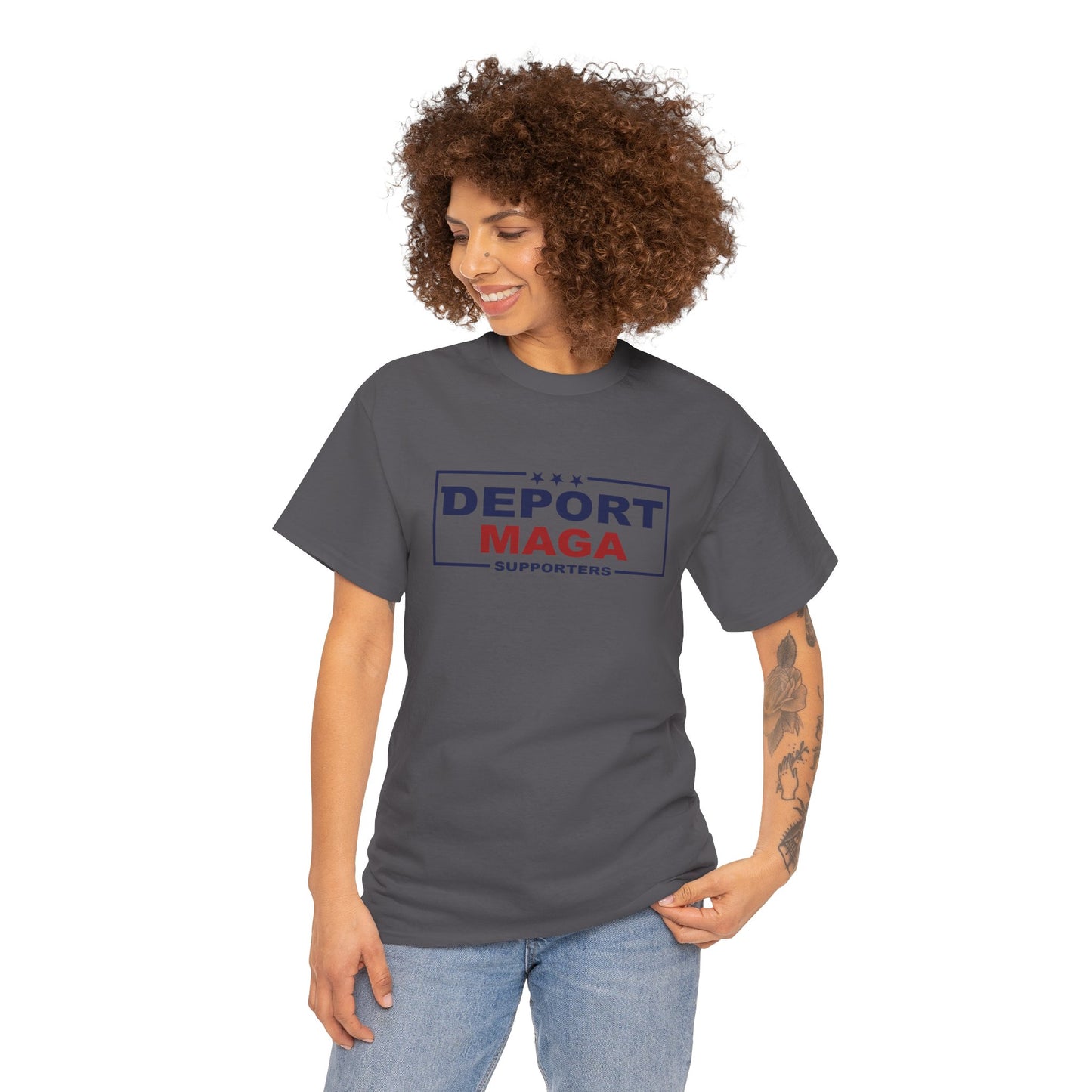 Deport MAGA Supporters Unisex Heavy Cotton Tee