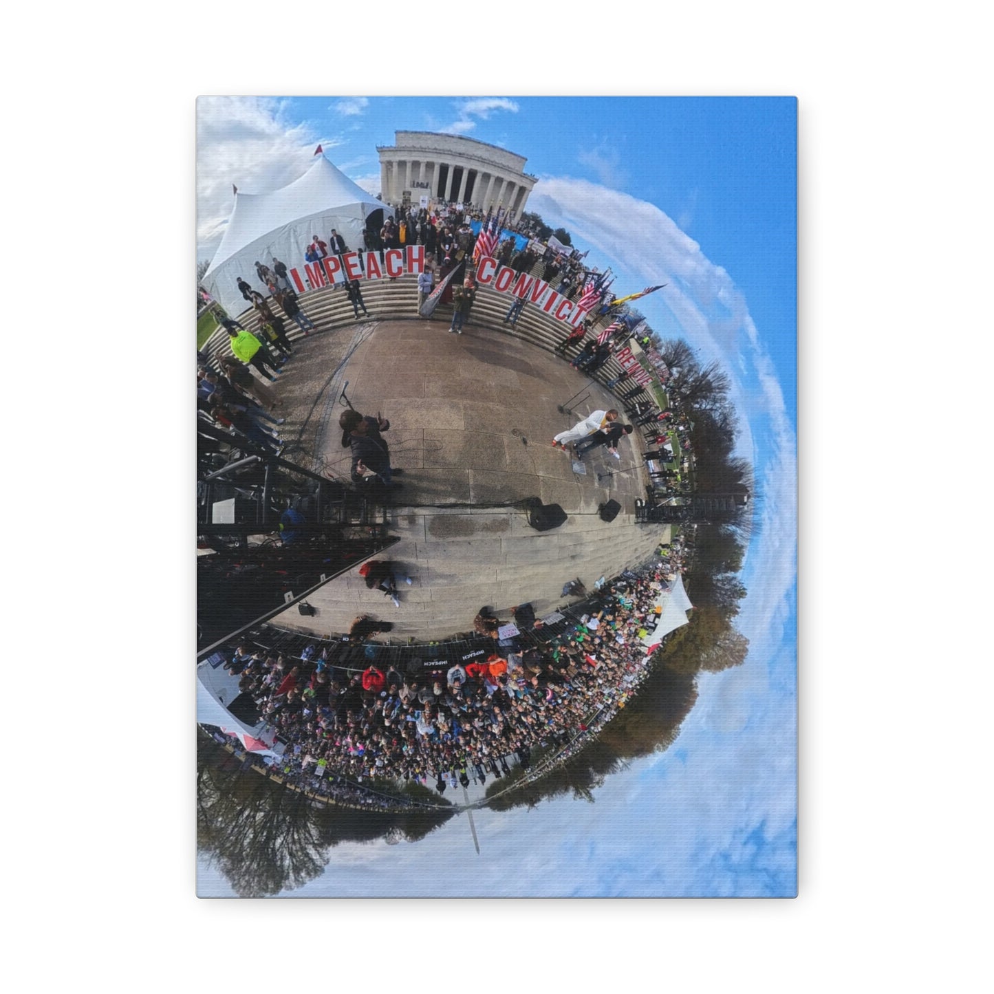 Remove the Regime 2025 in DC — Panoramic Rally Matte Canvas Print | Stretched 1.25”