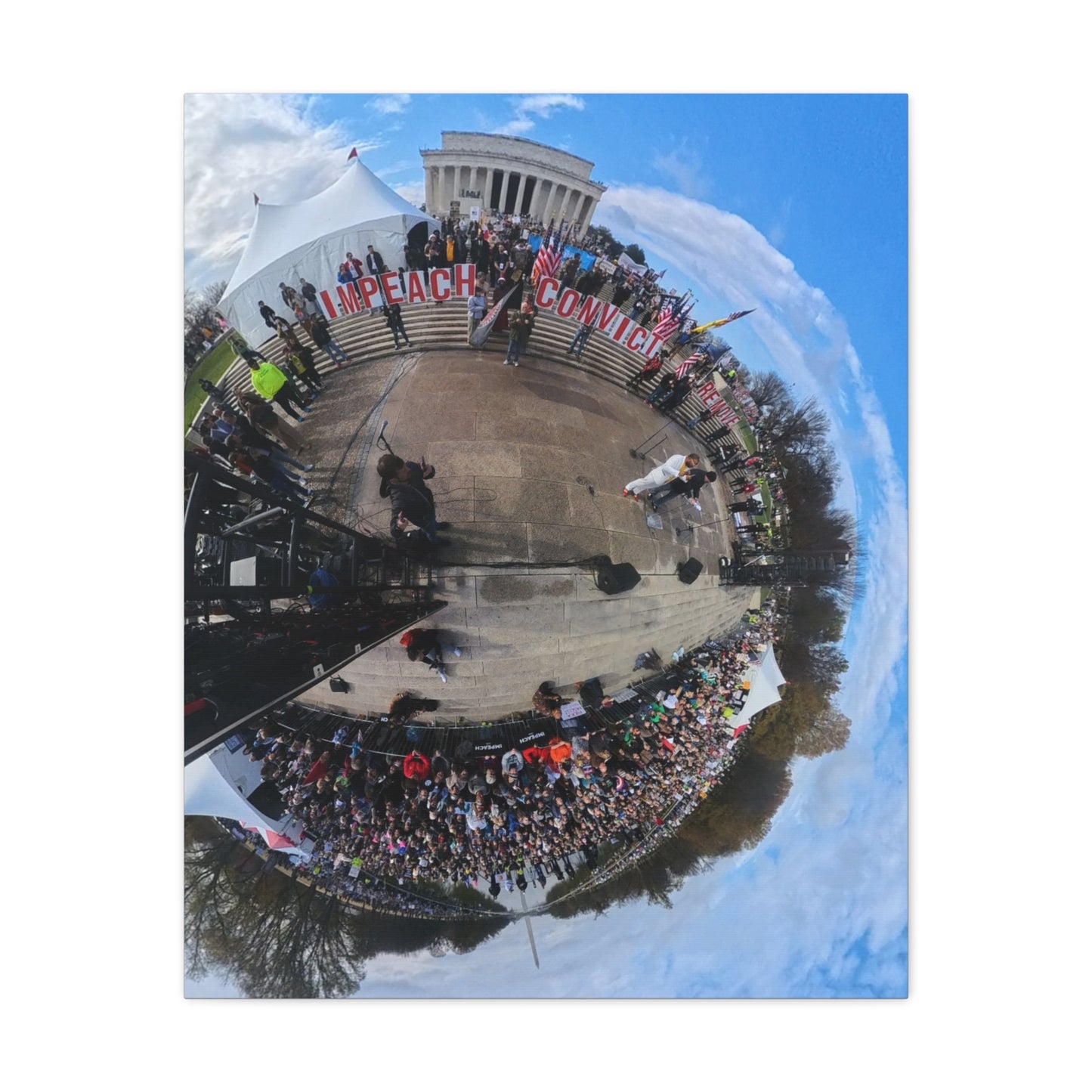 Remove the Regime 2025 in DC — Panoramic Rally Matte Canvas Print | Stretched 1.25”