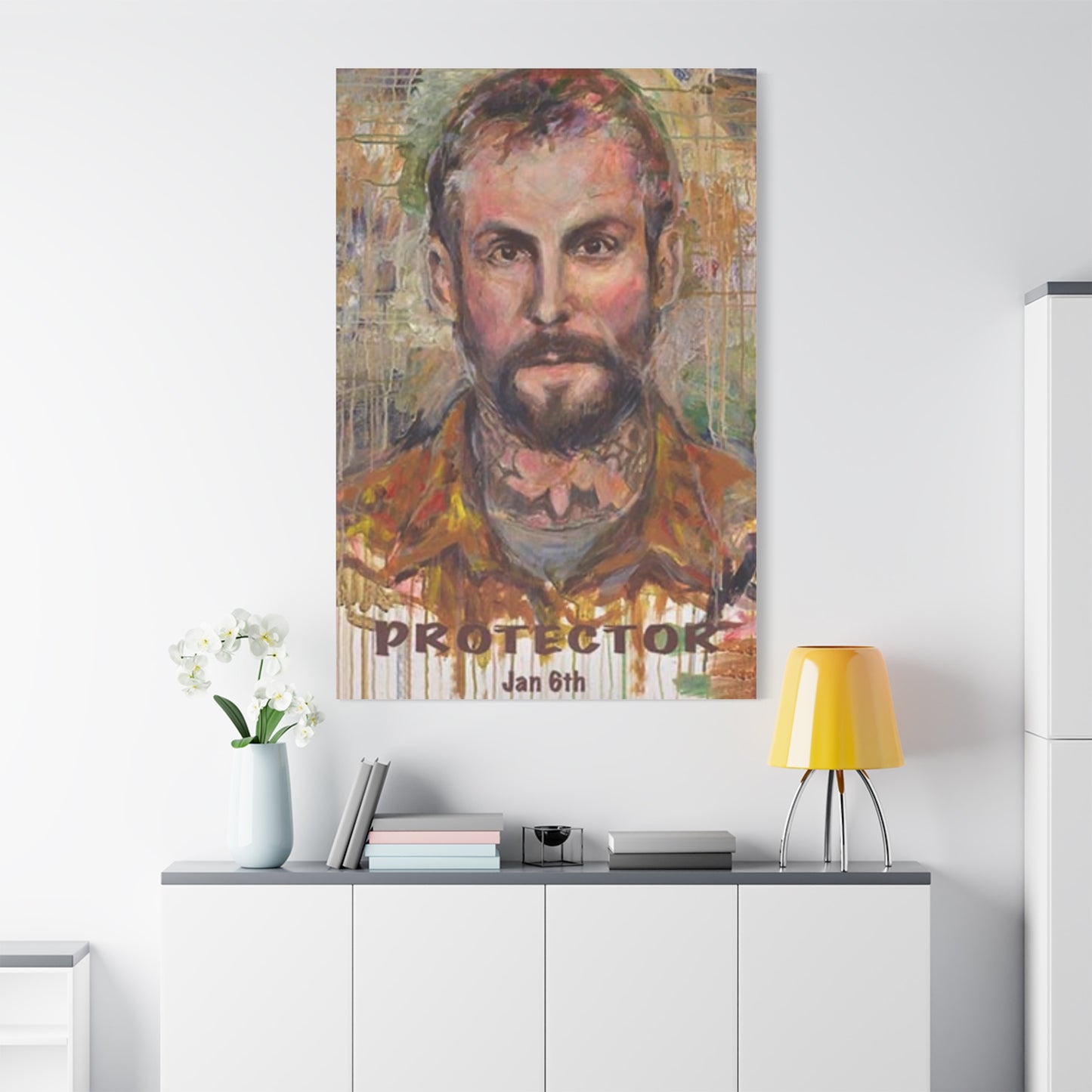 “Protector” Portrait Canvas Print | Joan Baez x Michael Fanone — Stretched Matte