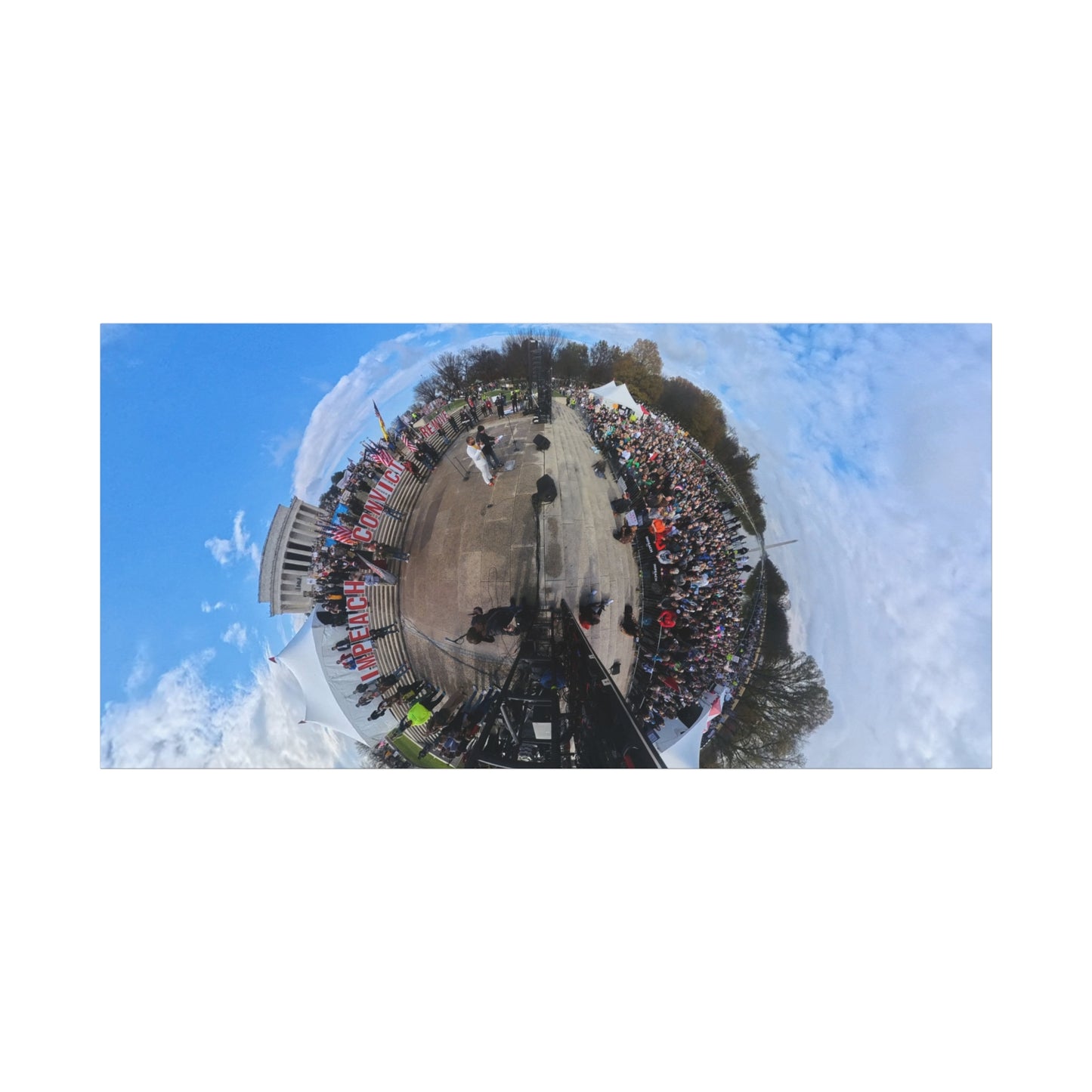 Remove the Regime 2025 in DC — Panoramic Rally Matte Canvas Print | Stretched 1.25”