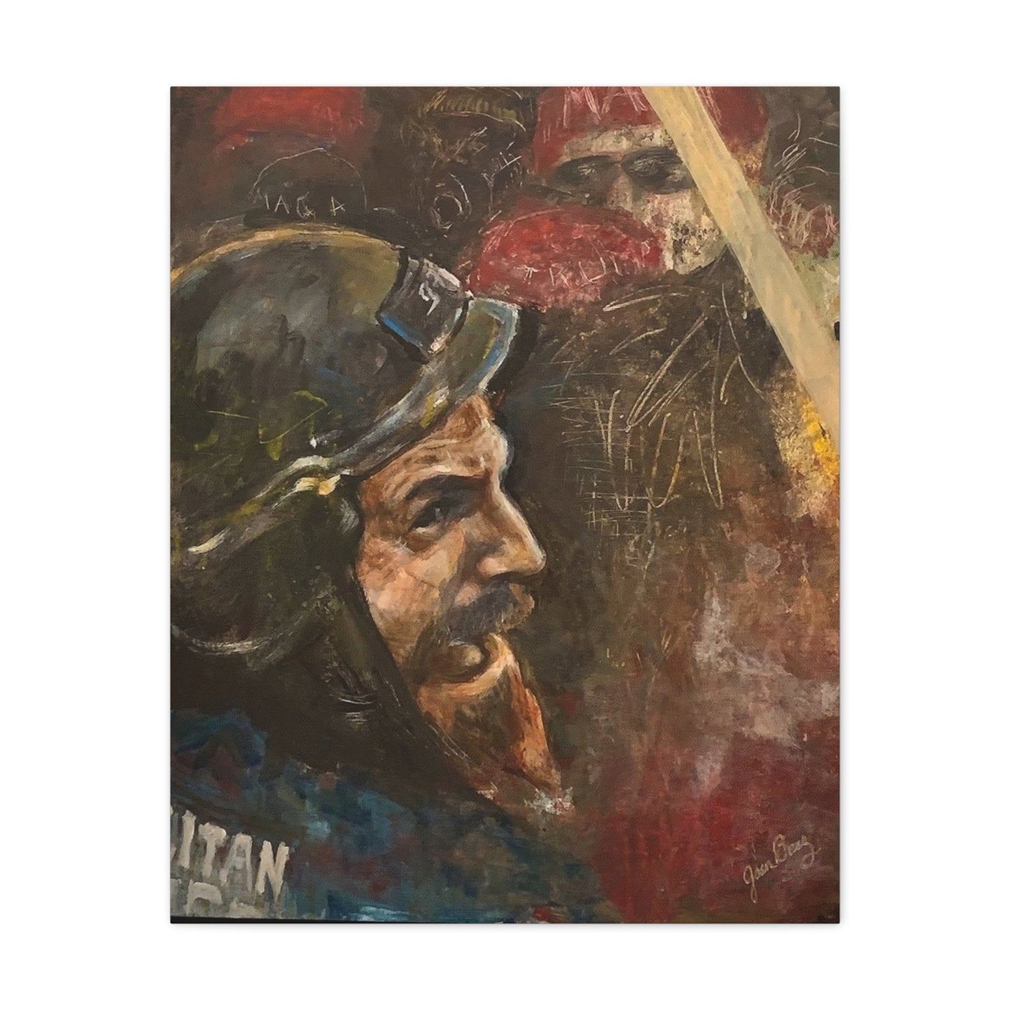 “Fighting Fanone” Canvas Print | Joan Baez x Michael Fanone — Stretched Matte