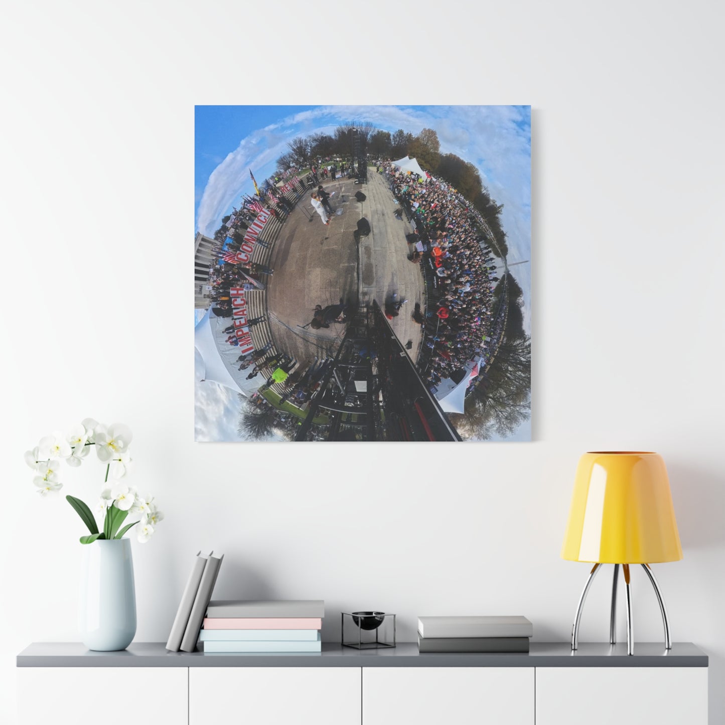 Remove the Regime 2025 in DC — Panoramic Rally Matte Canvas Print | Stretched 1.25”