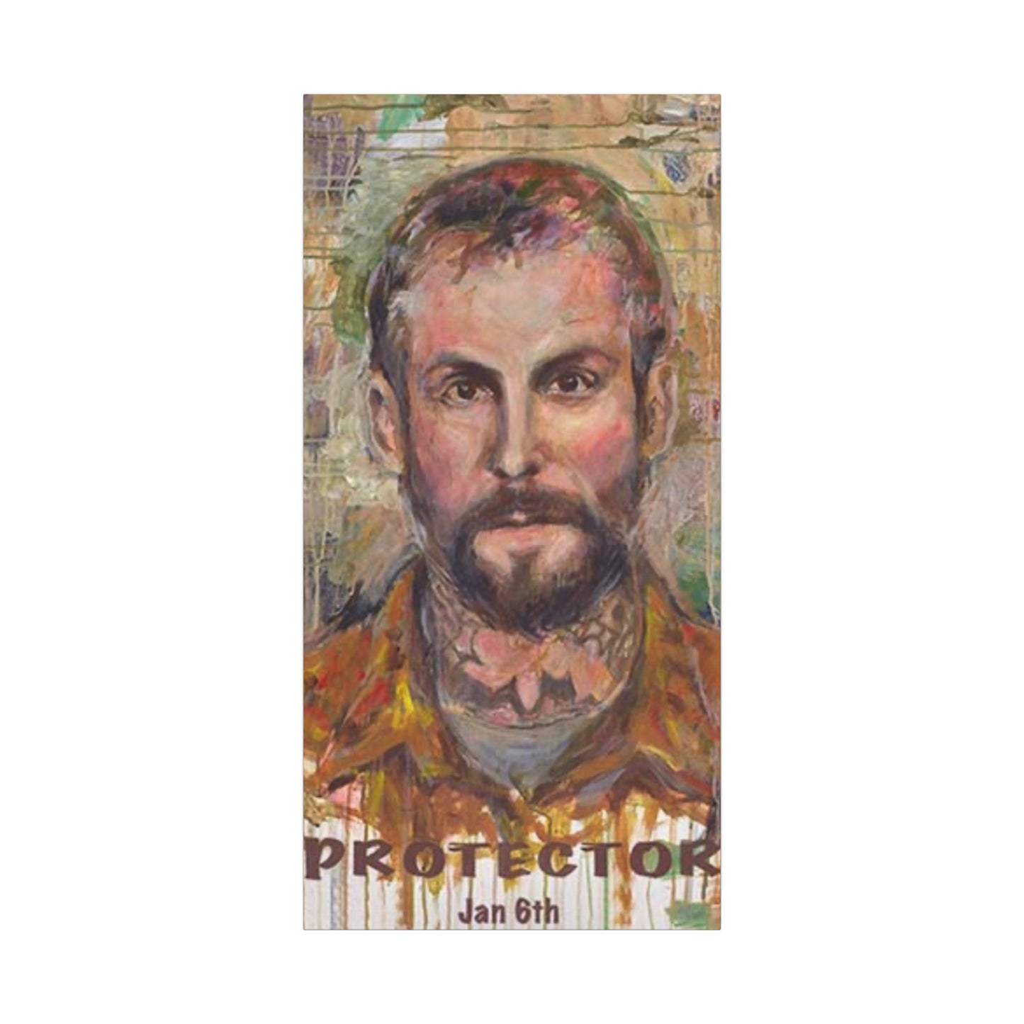 “Protector” Portrait Canvas Print | Joan Baez x Michael Fanone — Stretched Matte