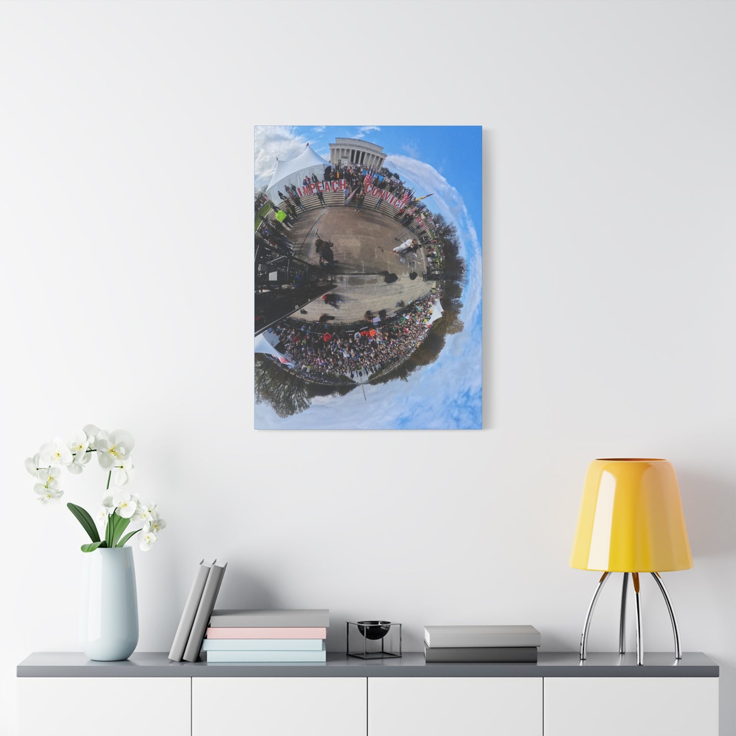 Remove the Regime 2025 in DC — Panoramic Rally Matte Canvas Print | Stretched 1.25”