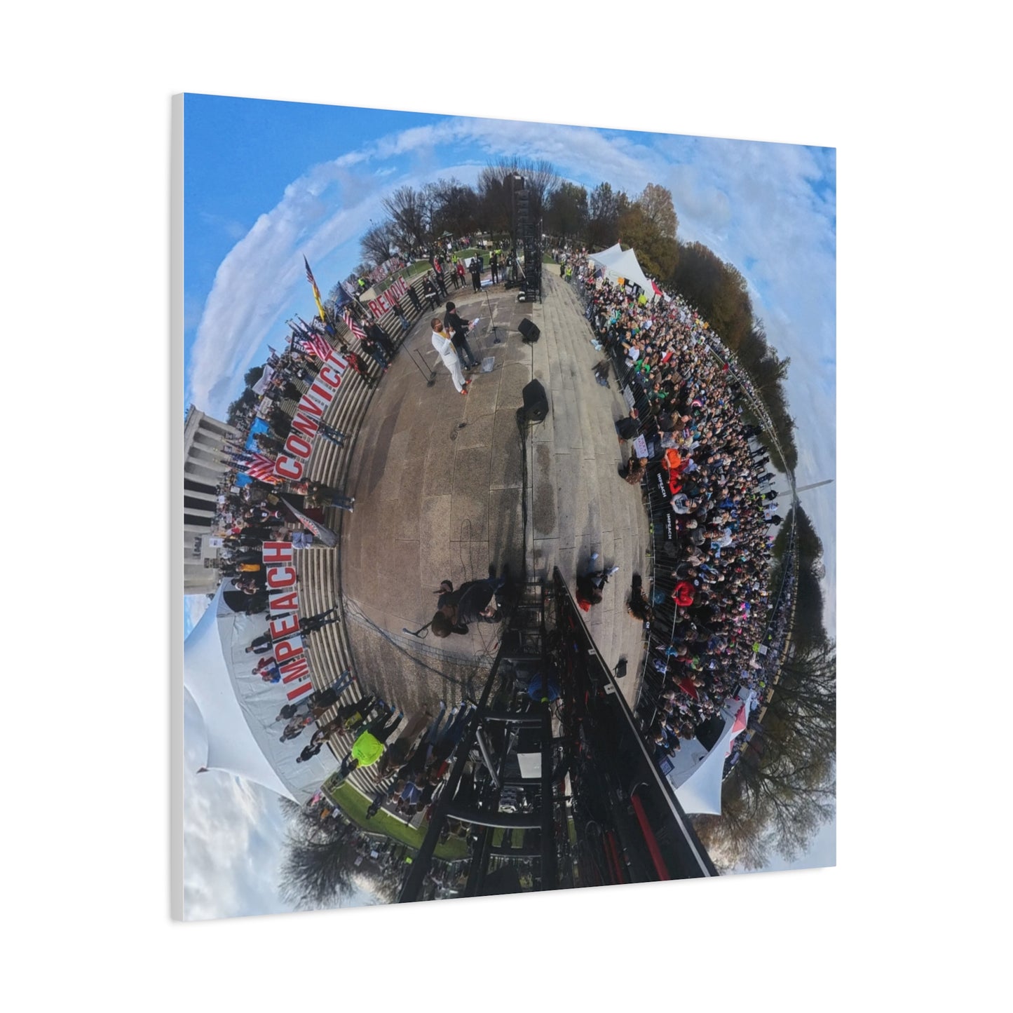 Remove the Regime 2025 in DC — Panoramic Rally Matte Canvas Print | Stretched 1.25”