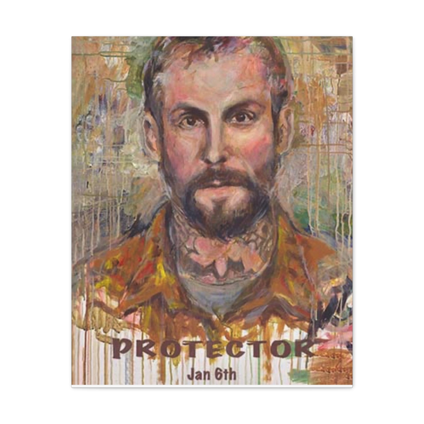 “Protector” Portrait Canvas Print | Joan Baez x Michael Fanone — Stretched Matte