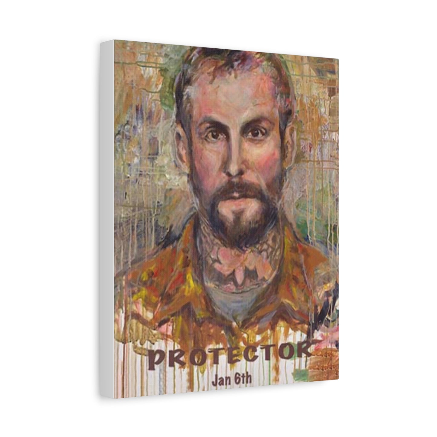 “Protector” Portrait Canvas Print | Joan Baez x Michael Fanone — Stretched Matte