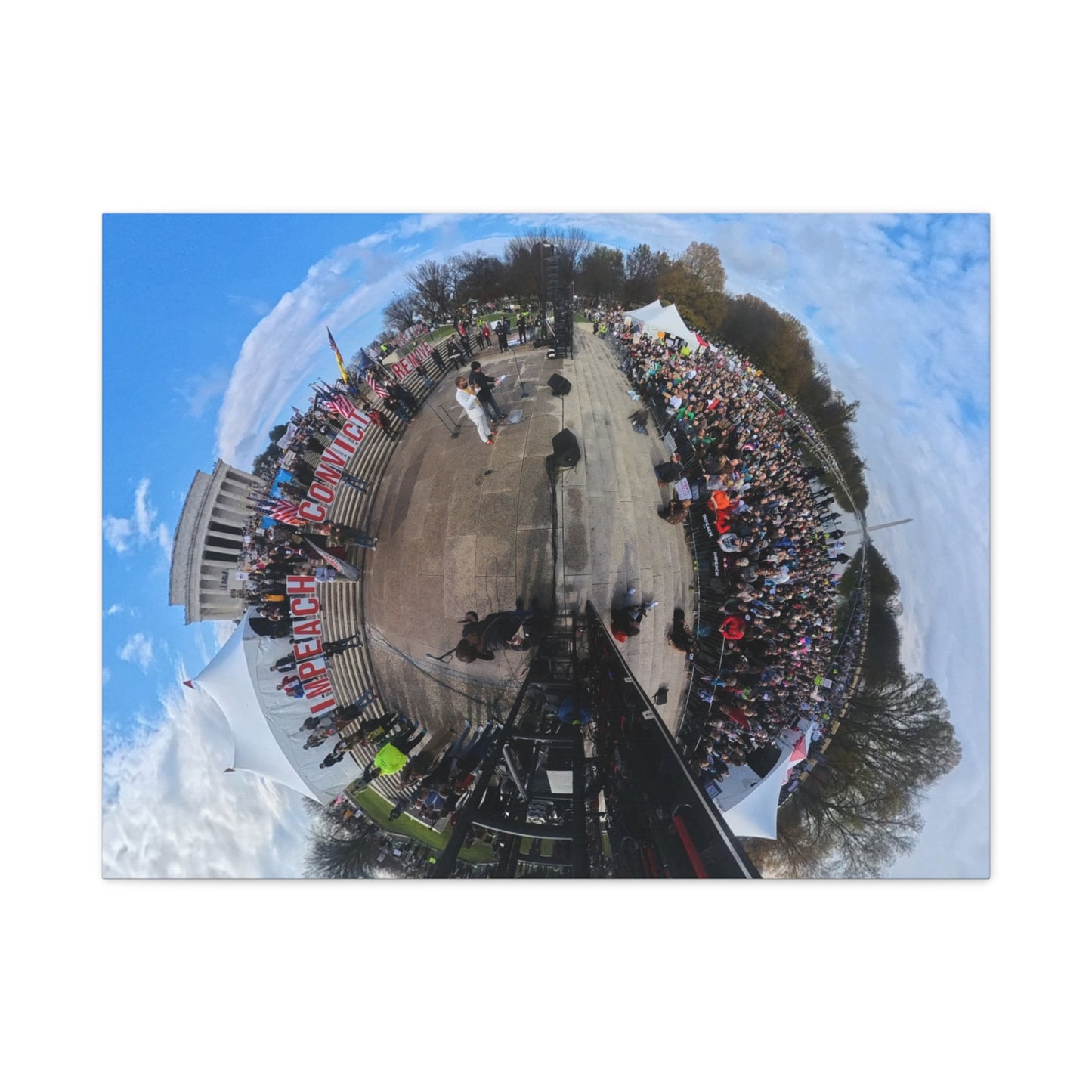 Remove the Regime 2025 in DC — Panoramic Rally Matte Canvas Print | Stretched 1.25”