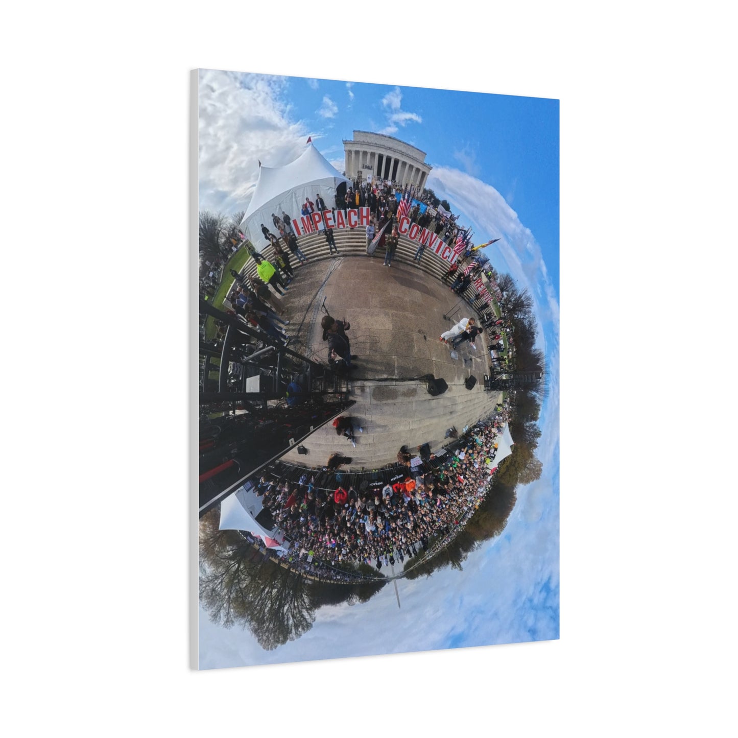 Remove the Regime 2025 in DC — Panoramic Rally Matte Canvas Print | Stretched 1.25”