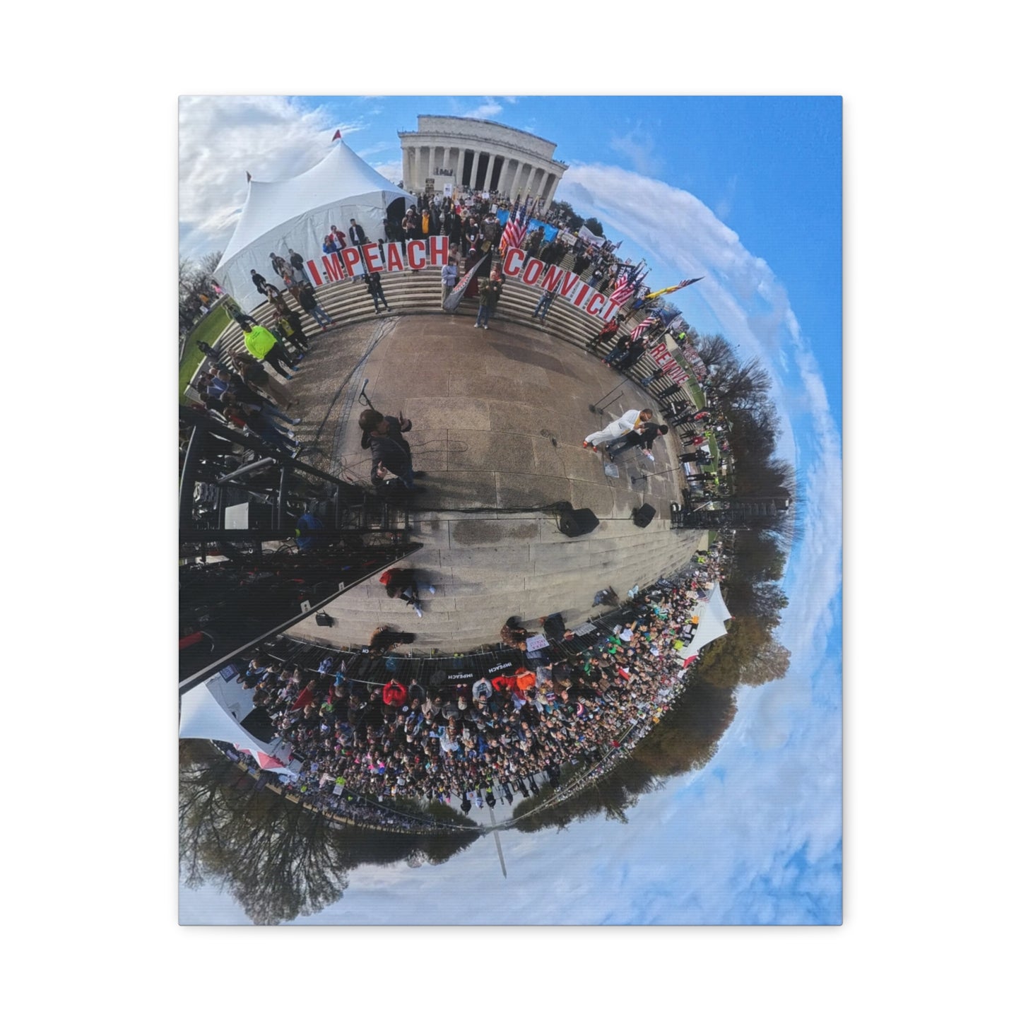 Remove the Regime 2025 in DC — Panoramic Rally Matte Canvas Print | Stretched 1.25”