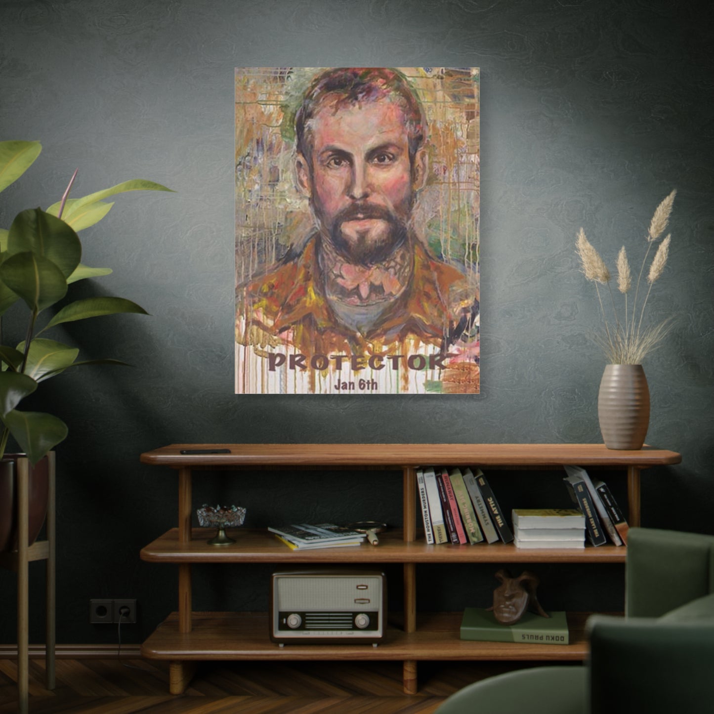 “Protector” Portrait Canvas Print | Joan Baez x Michael Fanone — Stretched Matte