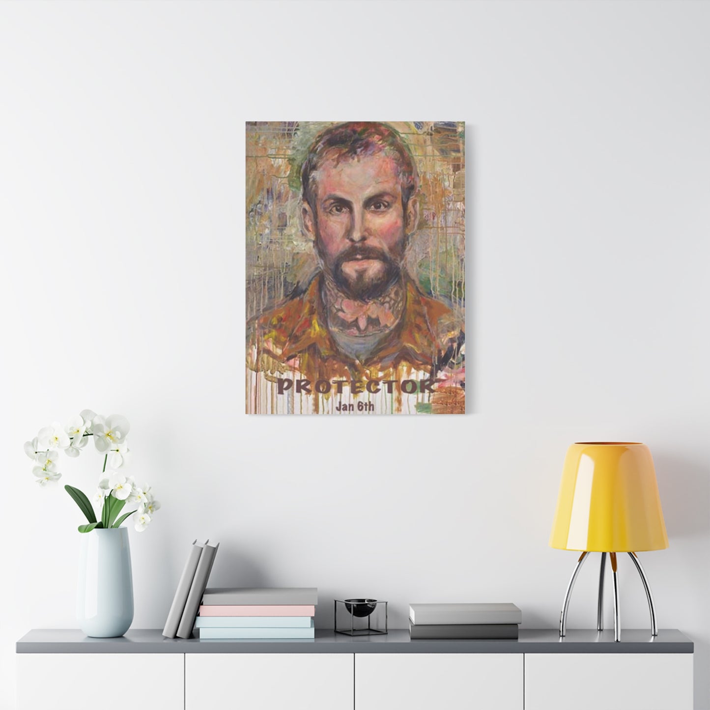 “Protector” Portrait Canvas Print | Joan Baez x Michael Fanone — Stretched Matte